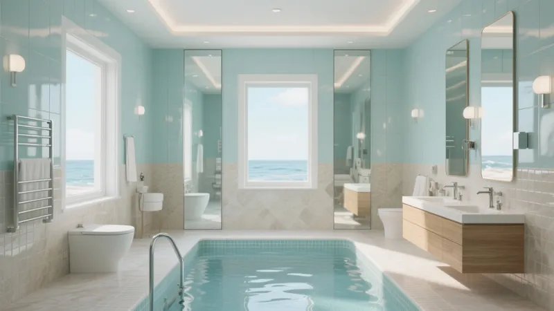 Luxury Sea View Bathroom with Indoor Pool