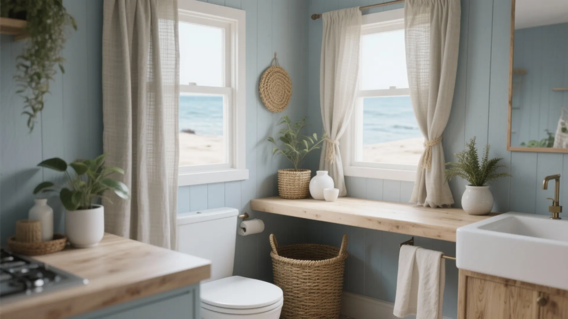 2. Coastal Softness with Natural Textures