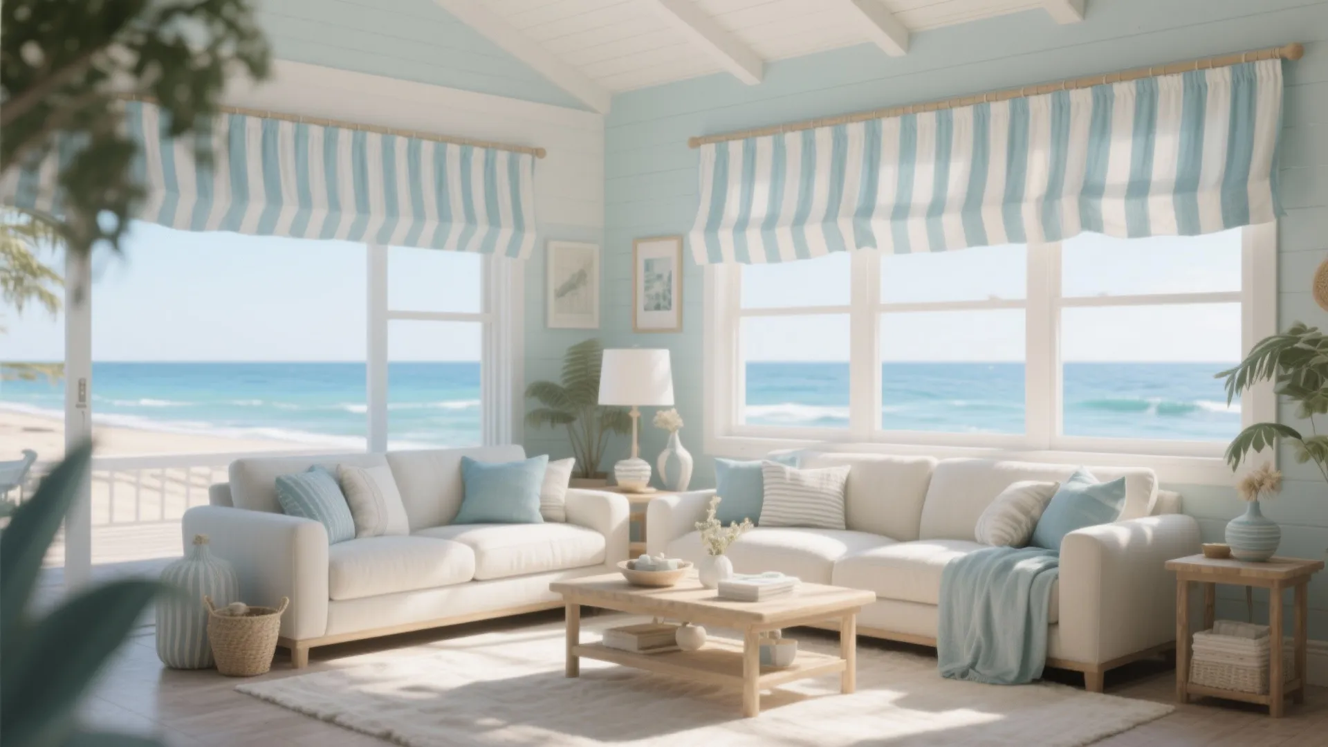 7. Coastal Stripe Valance
