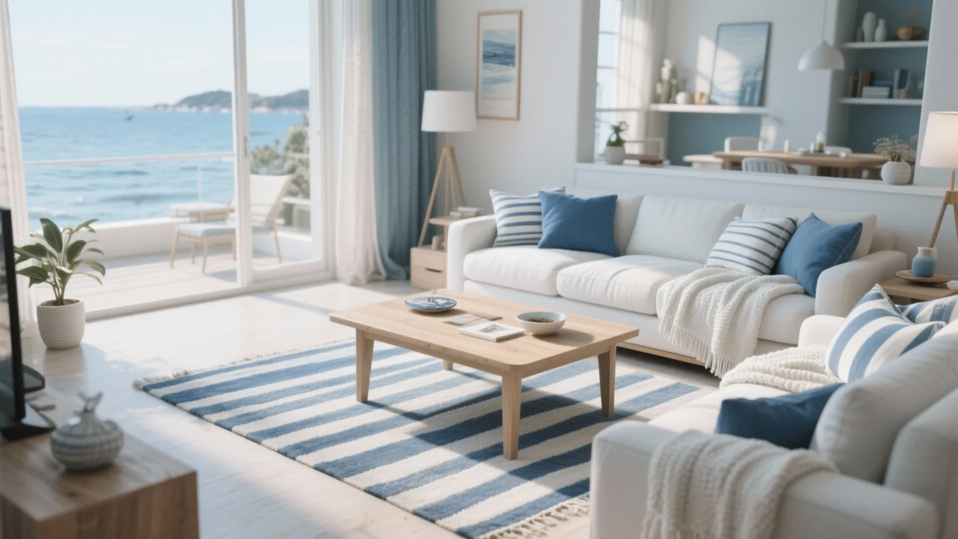 1. Coastal-Inspired Stripes