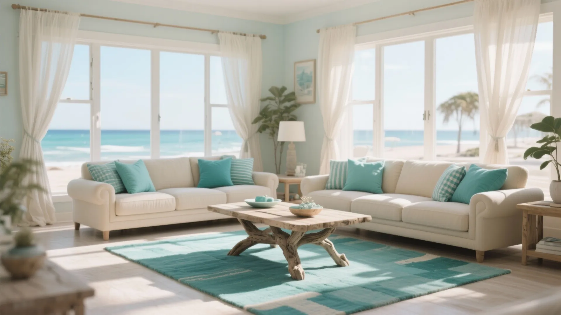 3. Coastal-Style Teal Accents