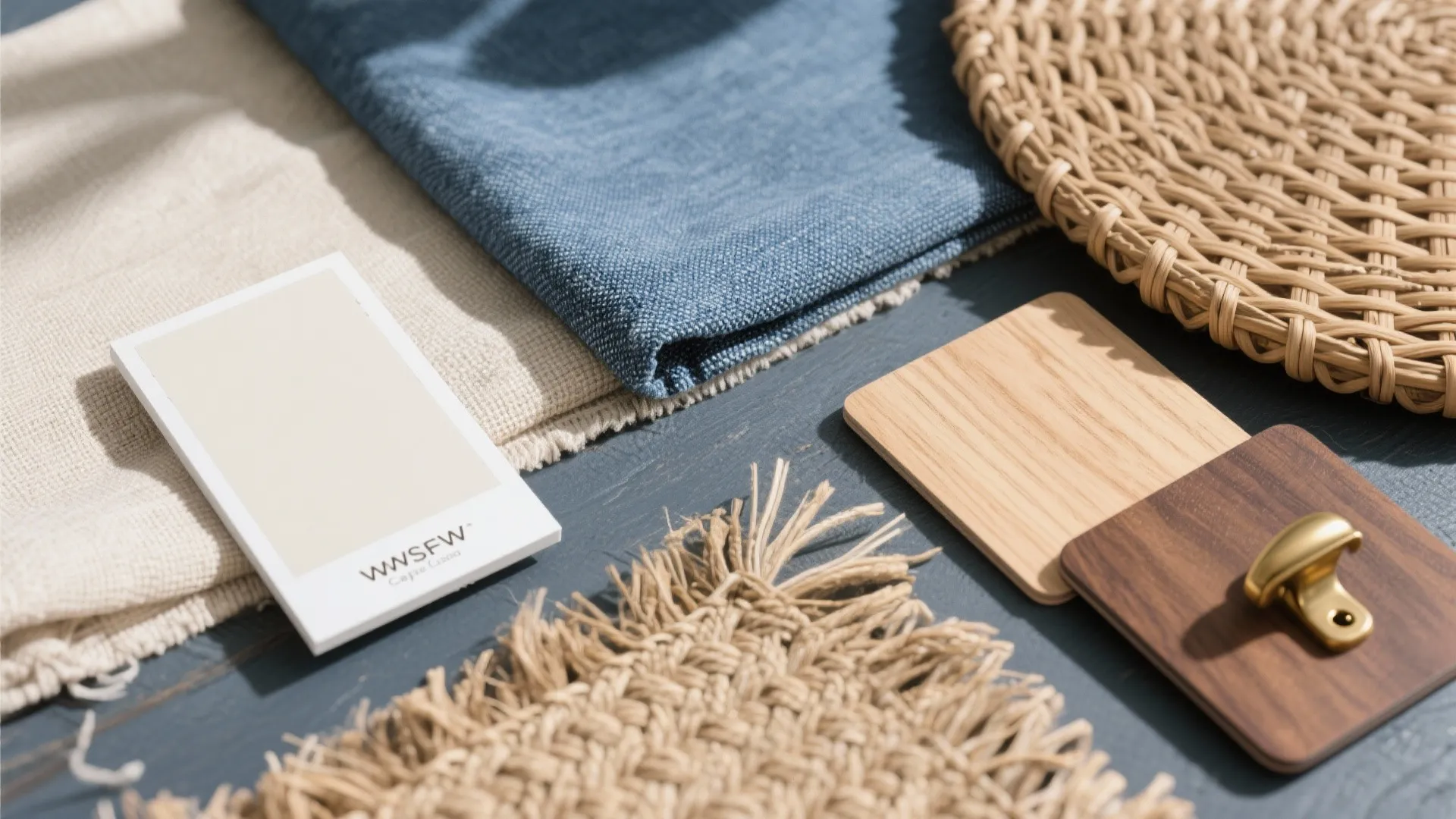 4) Light-on-dark layering with coastal textures