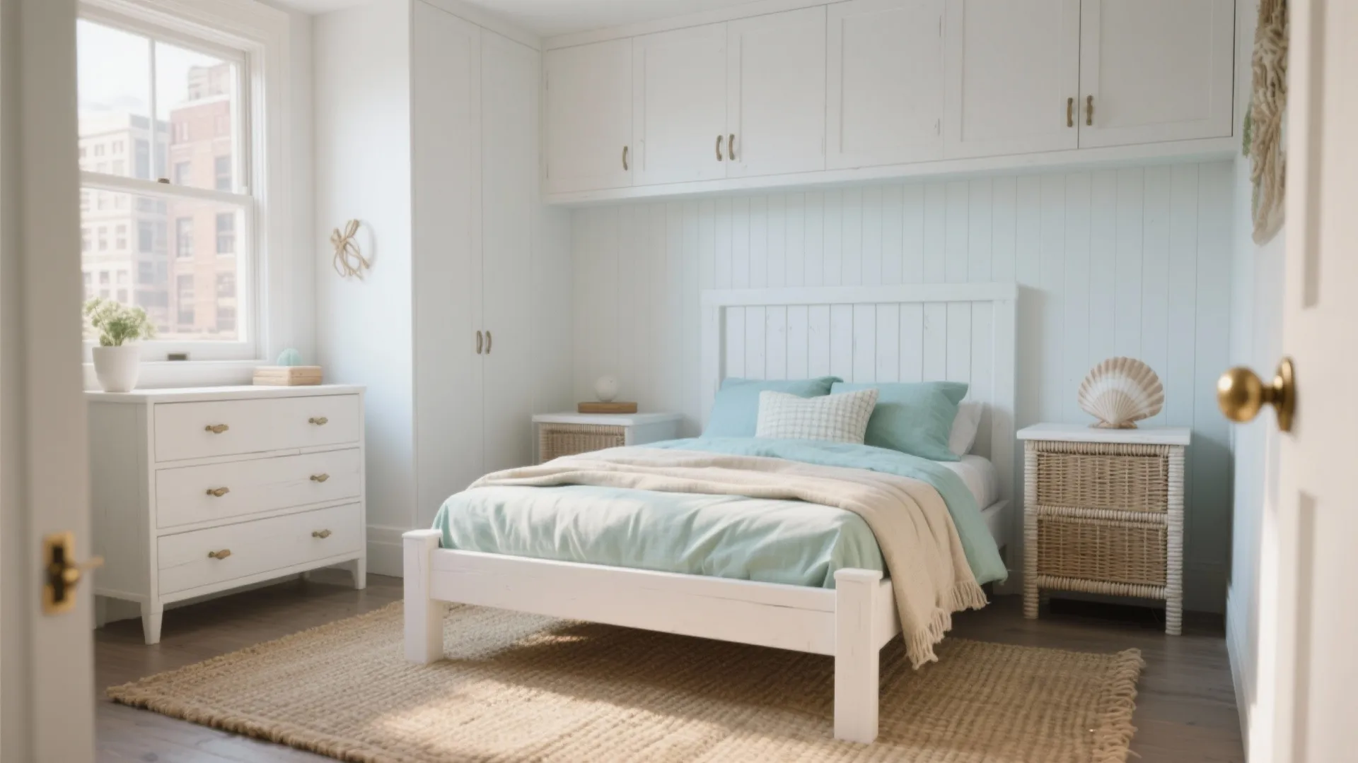 5 White Coastal Bedroom Furniture Ideas: Small coastal bedroom design ideas I use to make seaside vibes feel roomy and relaxed
