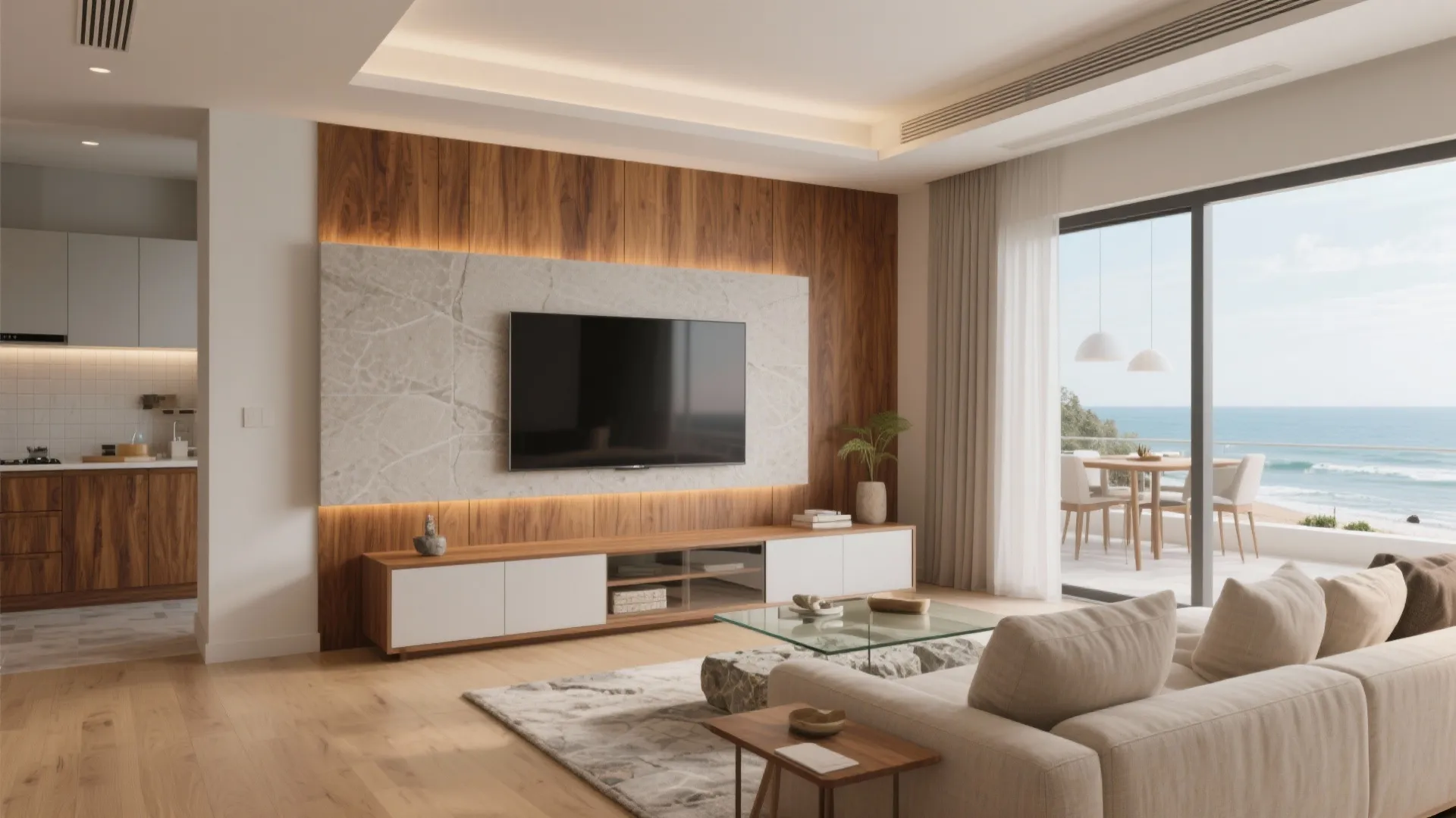 Warmth of wood in a coastal city (without the warping)