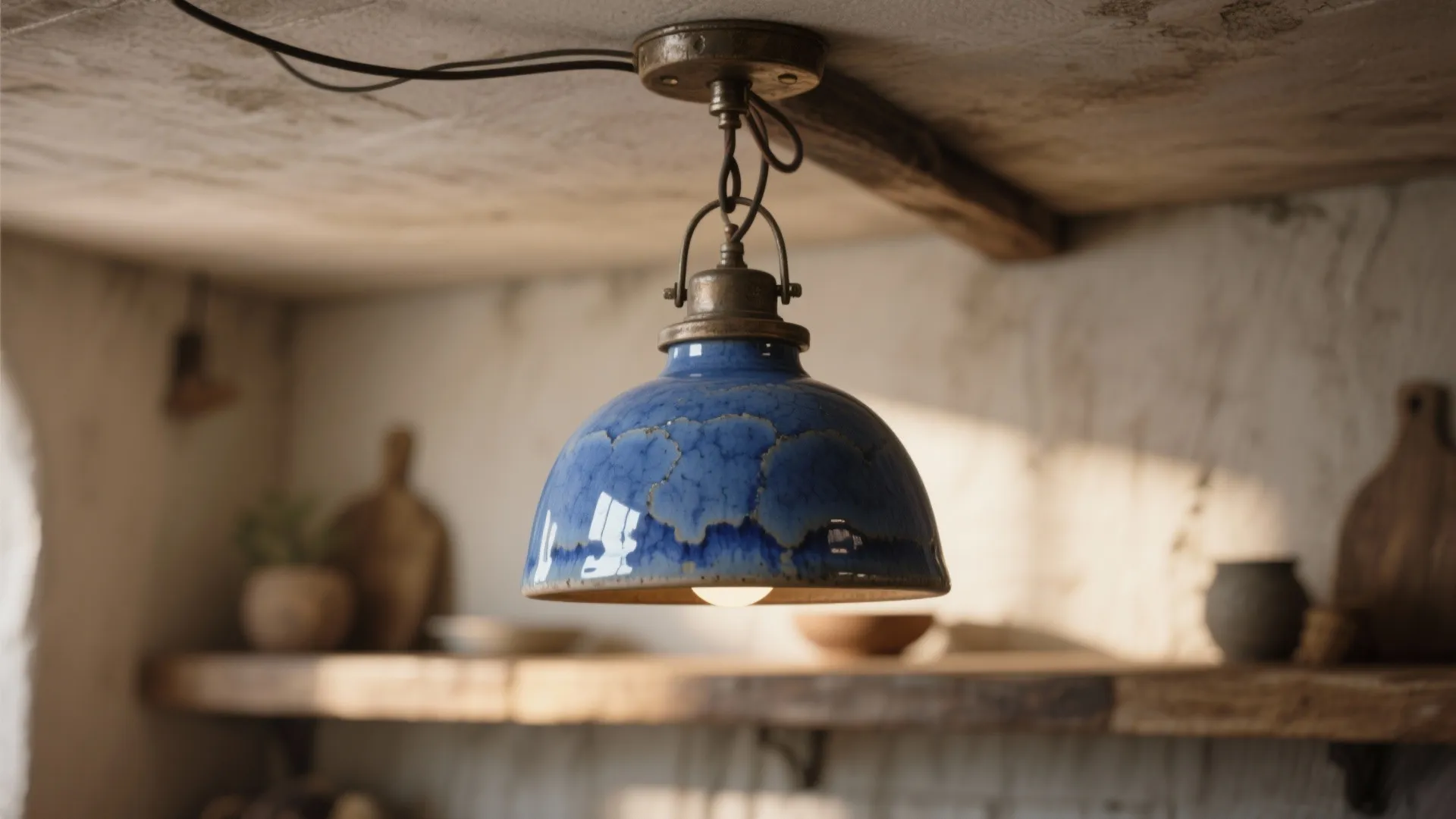 3. Ceramic cobalt pendants for artisanal charm