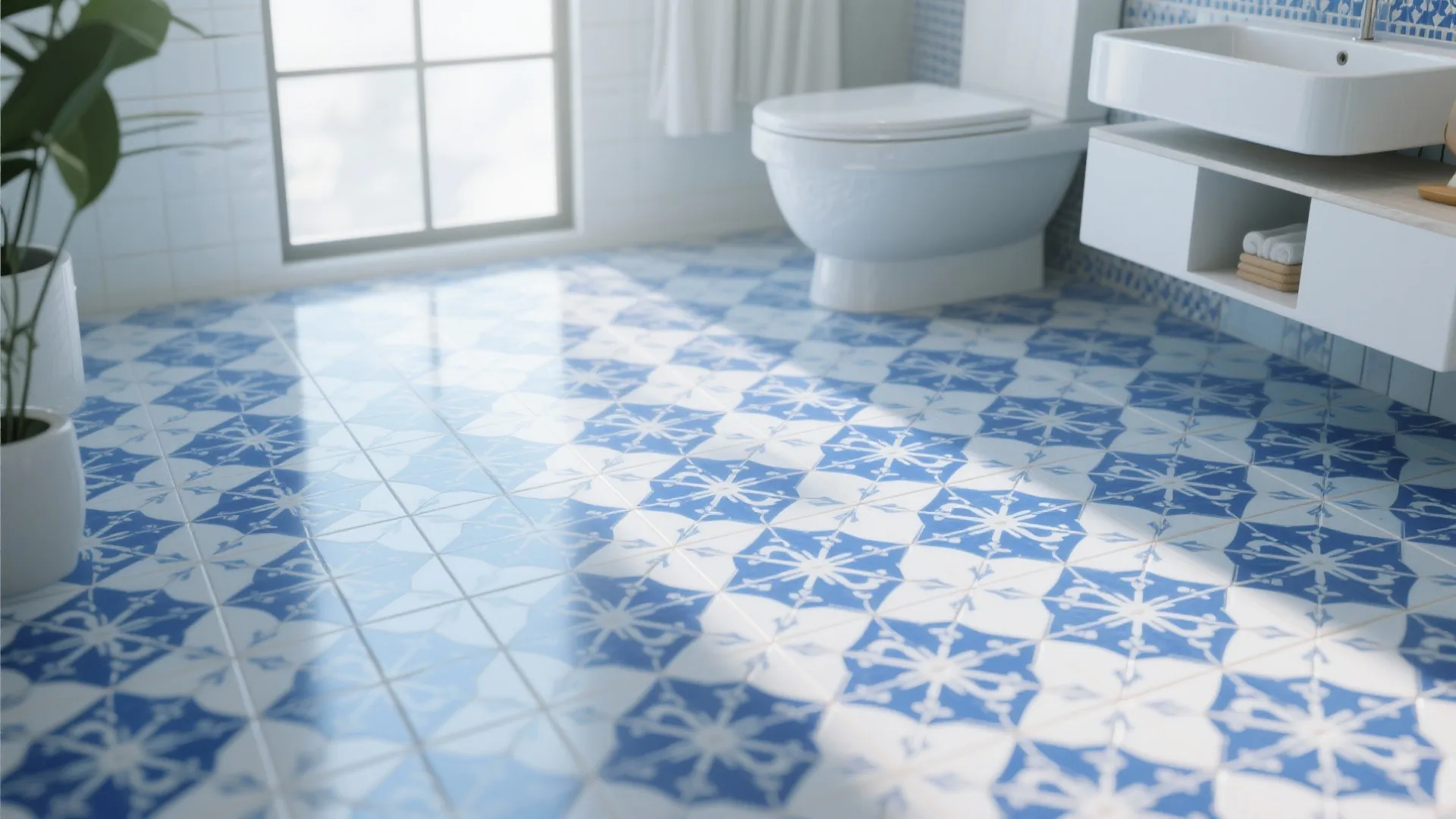 9. Bold Blue Floor Tiles