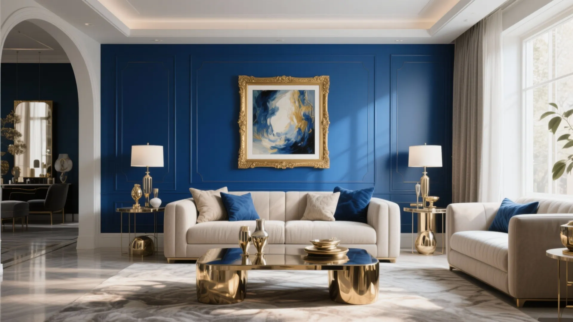 3. Cobalt Blue with Gold Accents