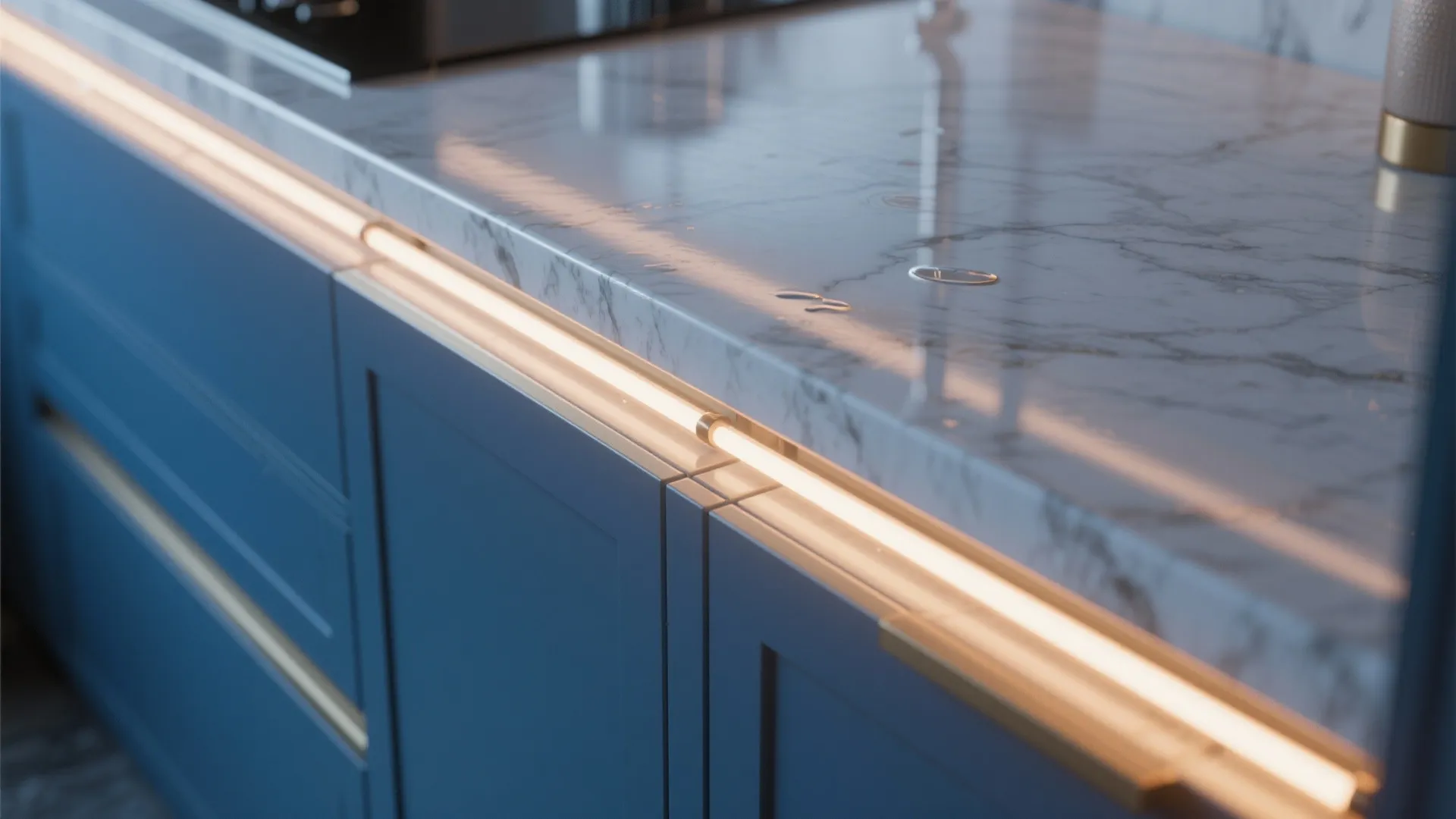 5. Balance with warm lighting and reflective surfaces