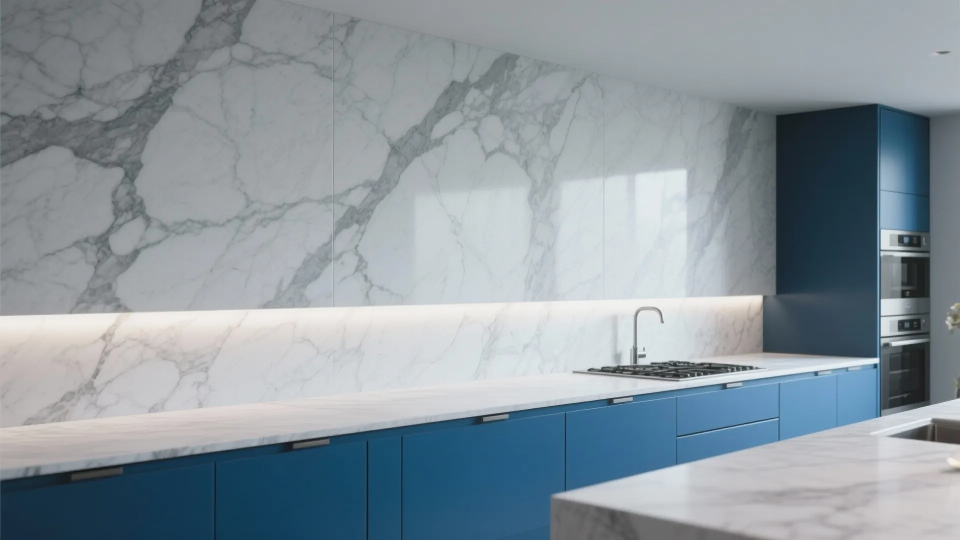 2. Use large-format backsplash to balance color