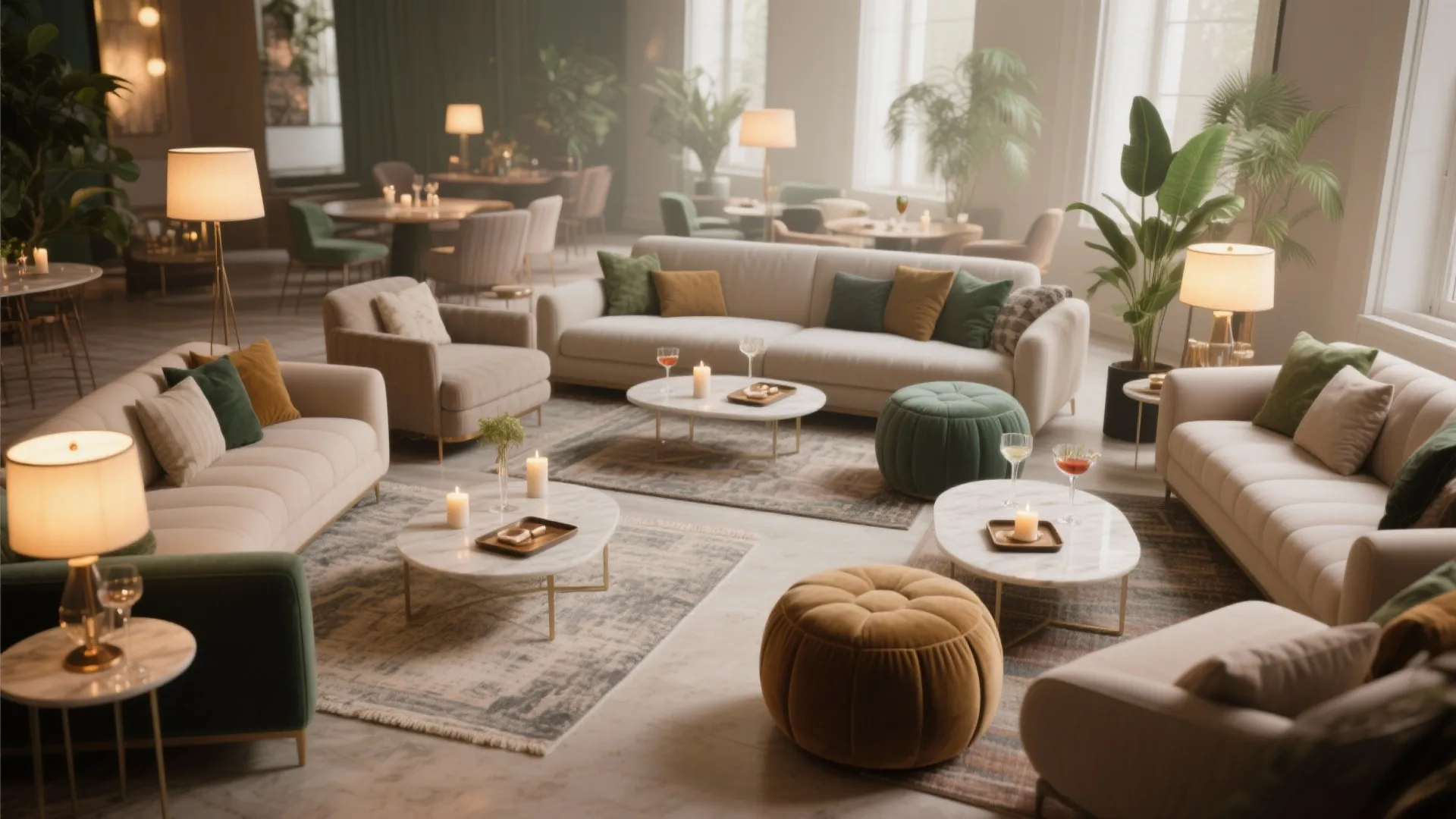 4. Living Room Cocktail Lounge with Flexible Seating