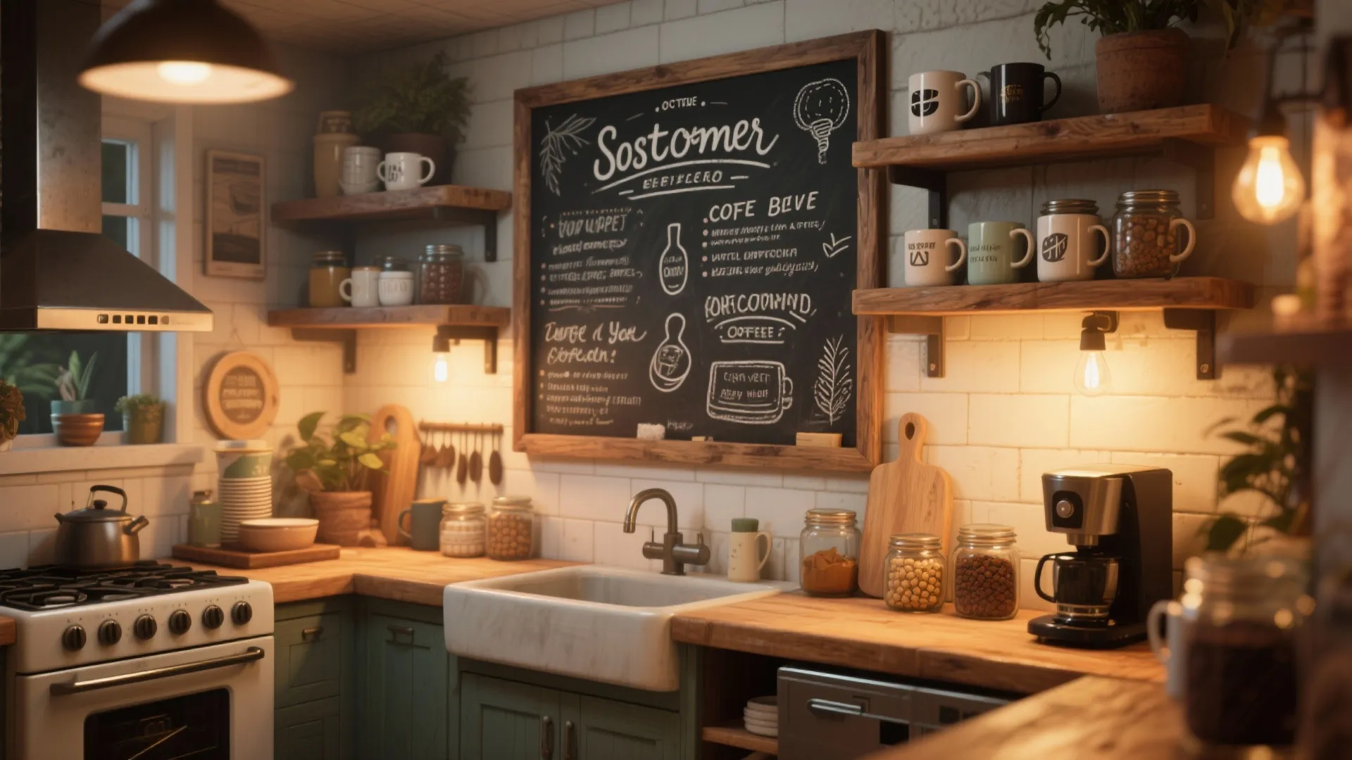 10. Chalkboard Above the Coffee Bar