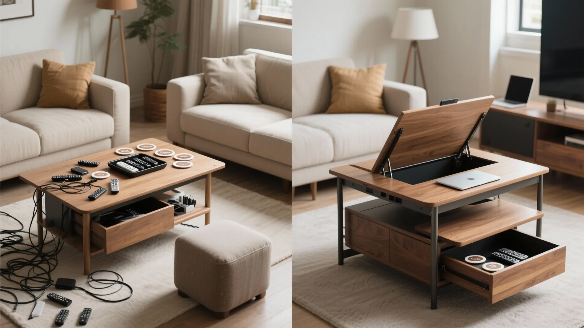 Multifunction Coffee Tables and Hidden Storage