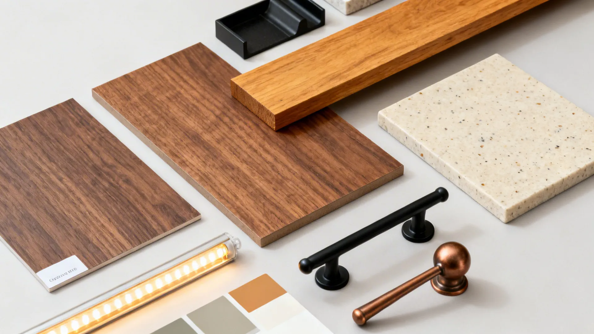 4) Warm Woods + Matte Metals: Coffee to Caramel Palette