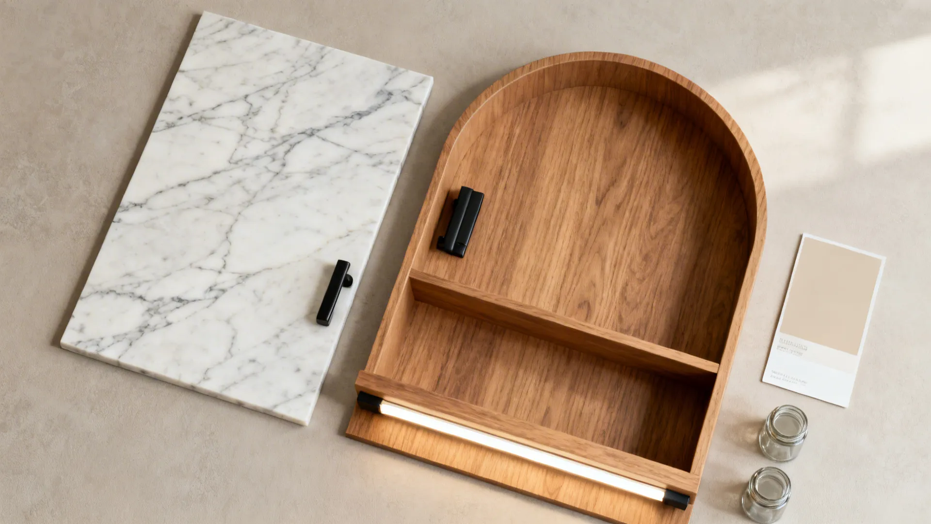 Arched Marble Niche for a Coffee or Spice Station