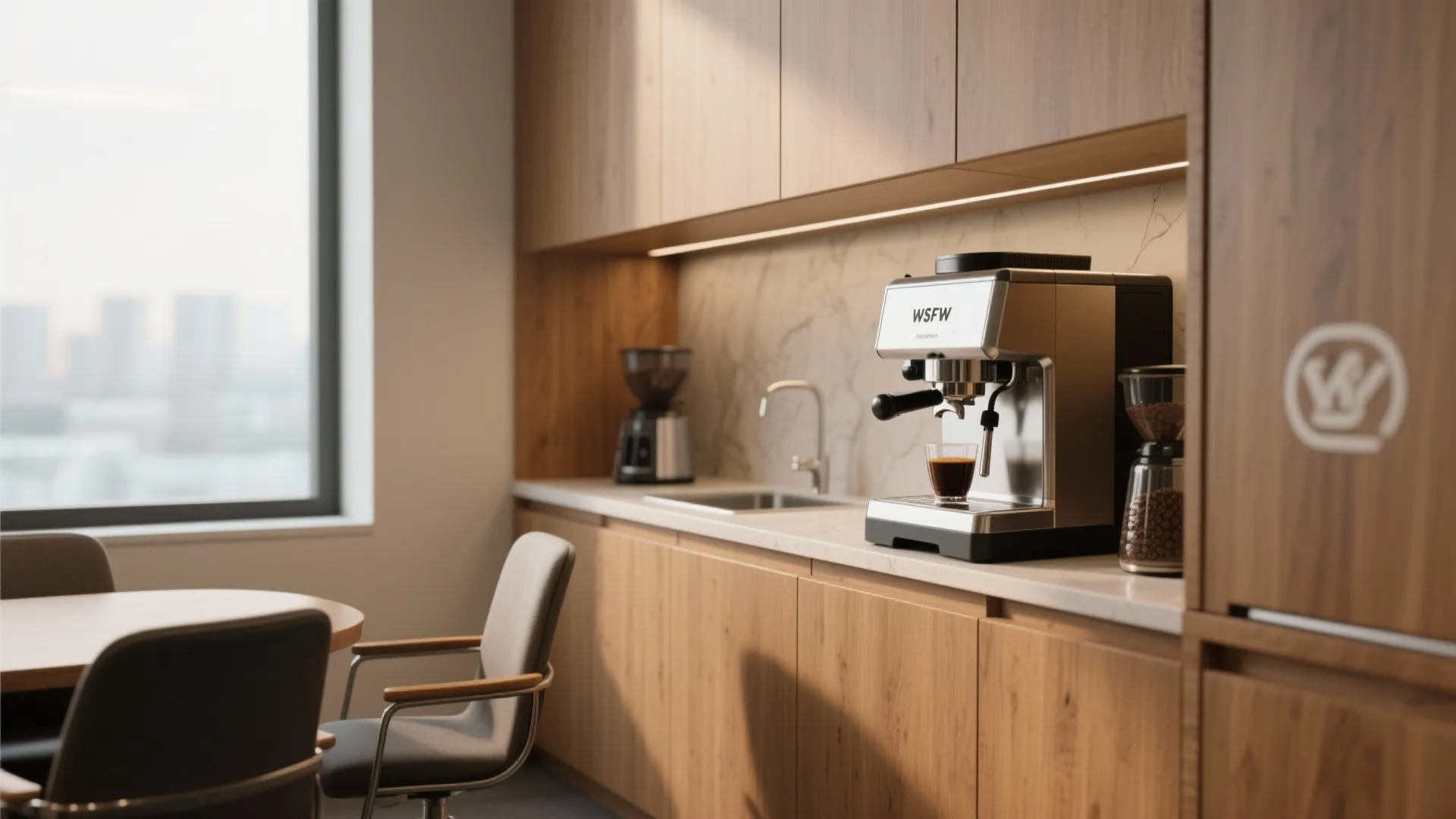 8. Compact Built-In Coffee Station