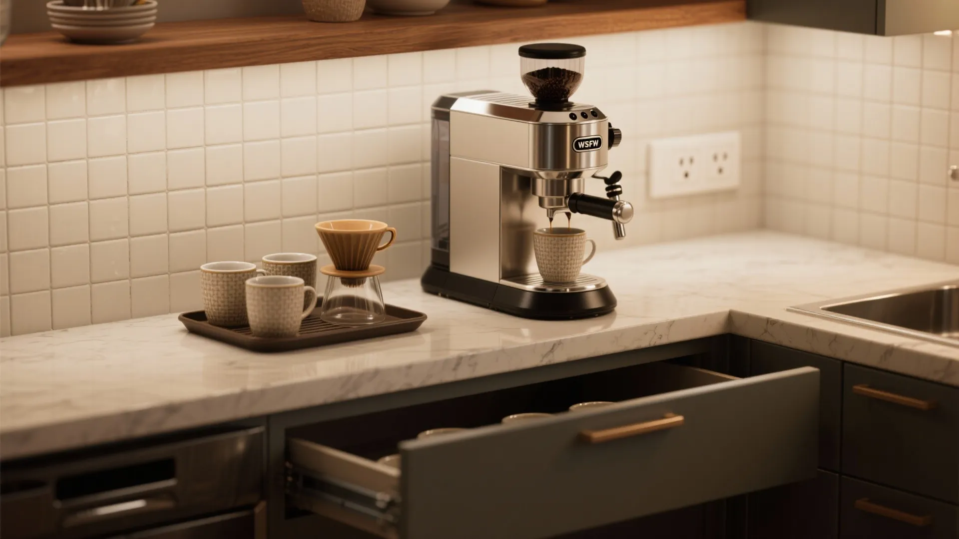 5. Corner coffee or beverage station