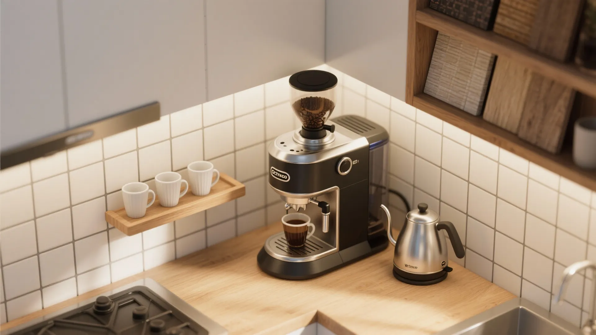 4. Compact coffee stations and integrated kettles