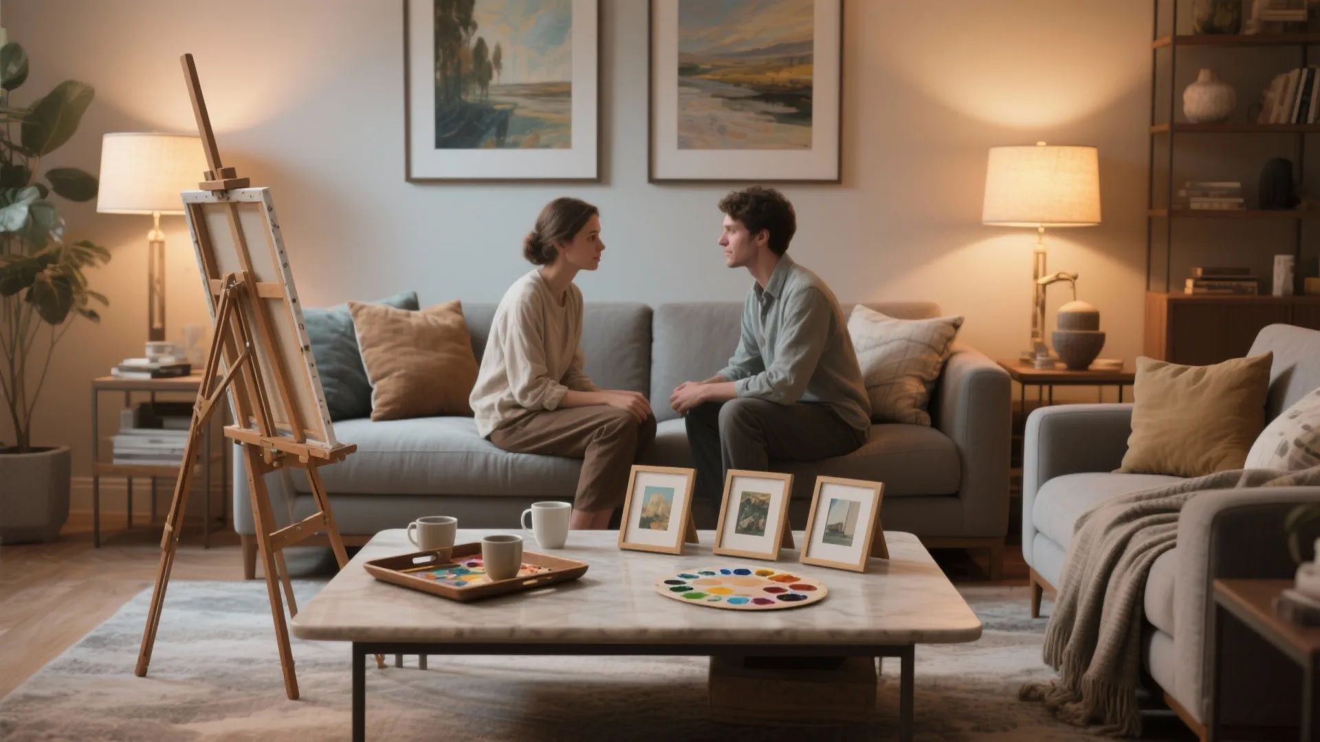 3. Multi-use Coffee Table Easel Setup