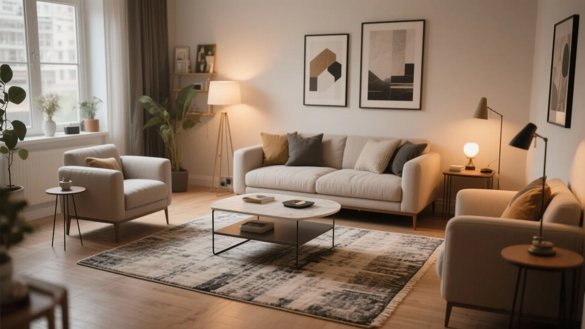 Centering Under Coffee Table Only