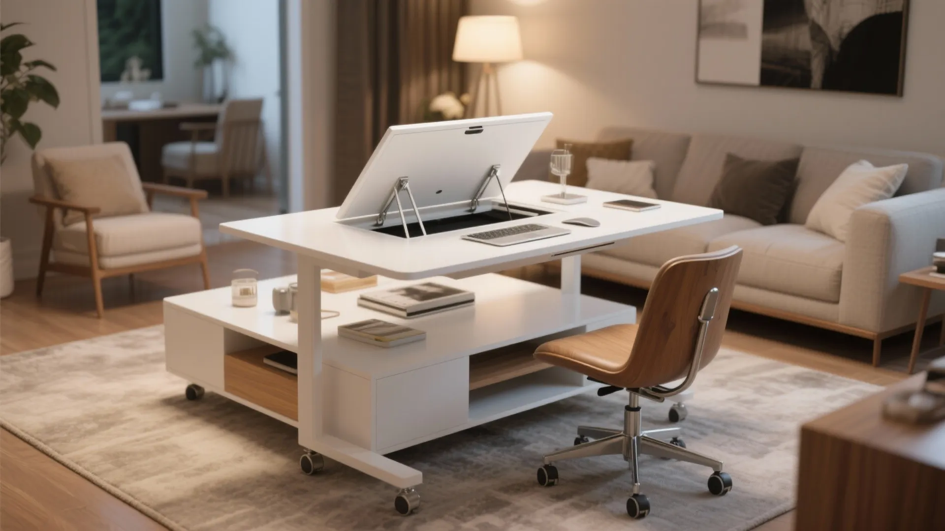 5. Convertible coffee table desk for living rooms