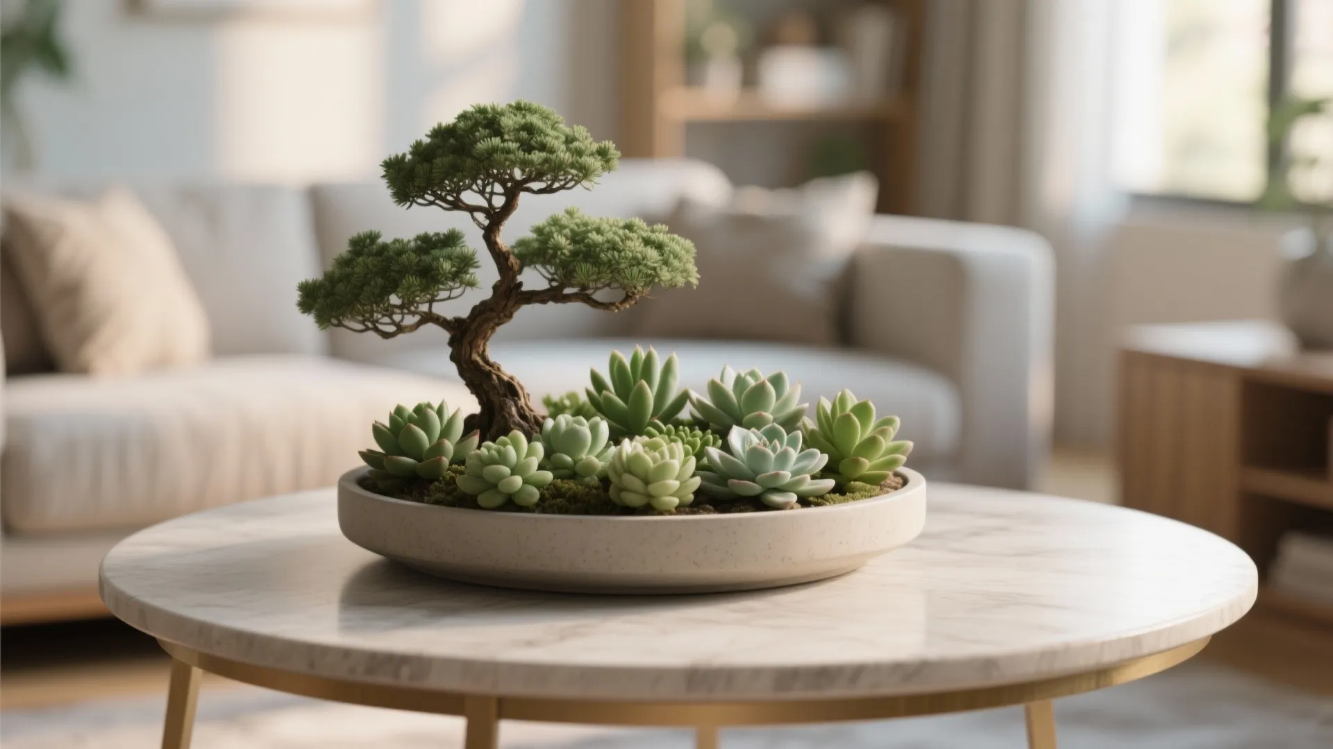 3. Coffee Table Green Centerpiece