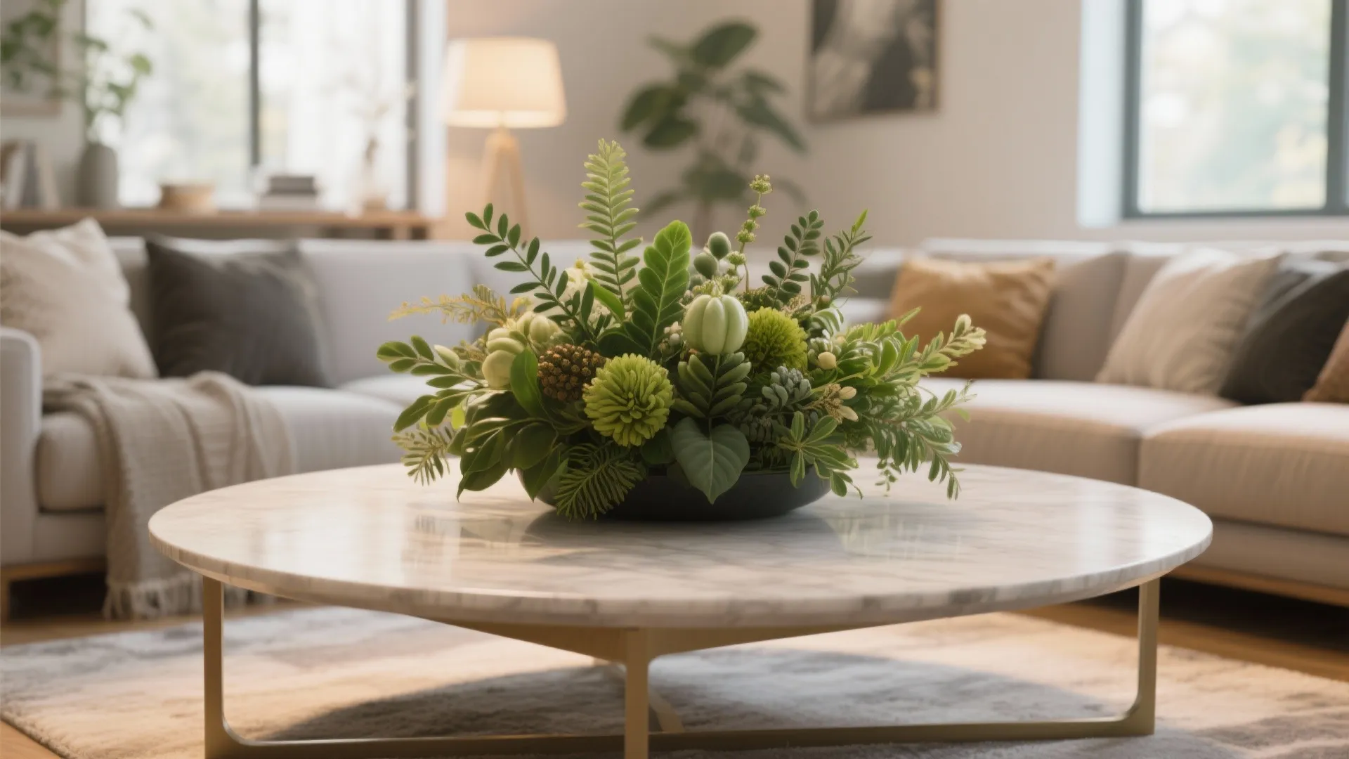 8. Coffee Table Green Centerpiece