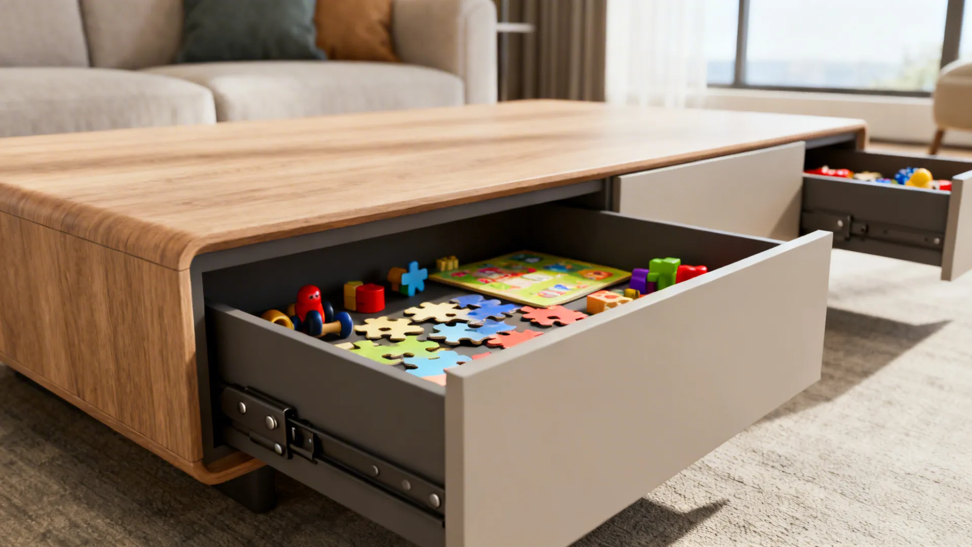 4. Multi-purpose coffee table with compartments