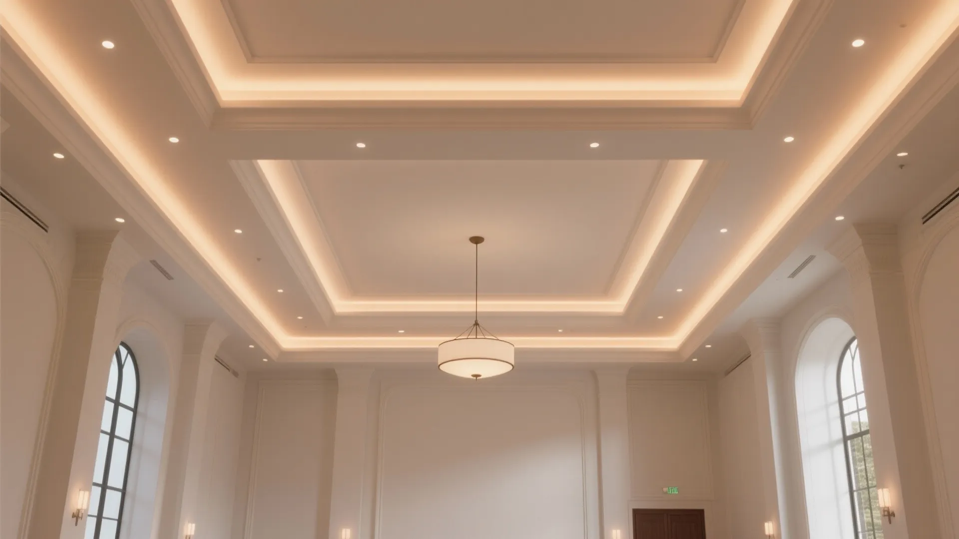 Layered Coffers with LED Cove Lighting