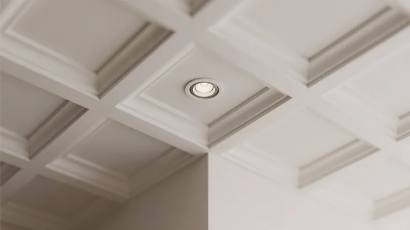Elegant Coffered Ceiling with Recessed Lighting