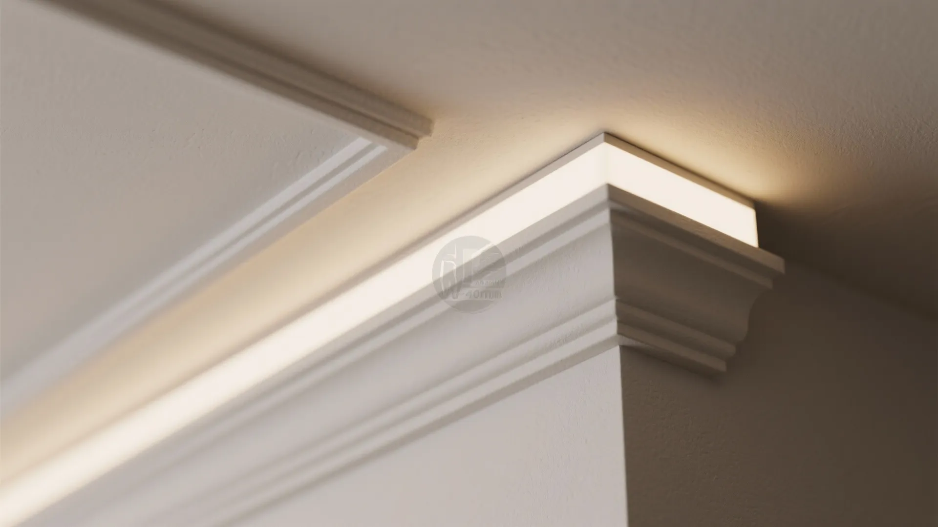 Accented coffer panels with concealed linear lighting