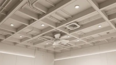Industrial Ceiling Design with Exposed Ductwork