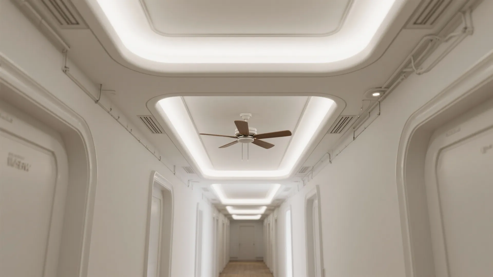 Accent coffers and a feature strip to guide airflow