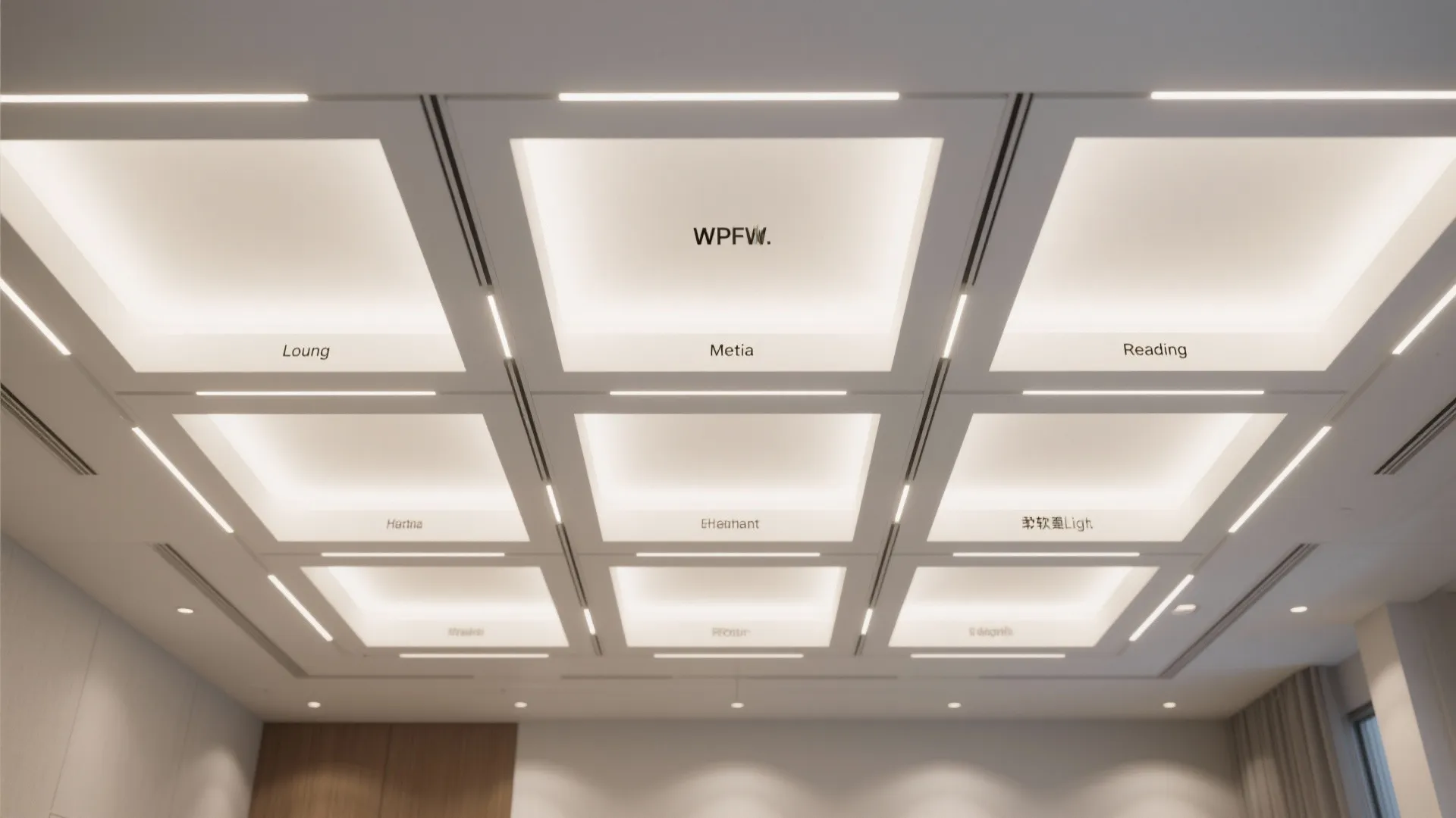 2) Backlit POP Coffers for Depth and Zoning