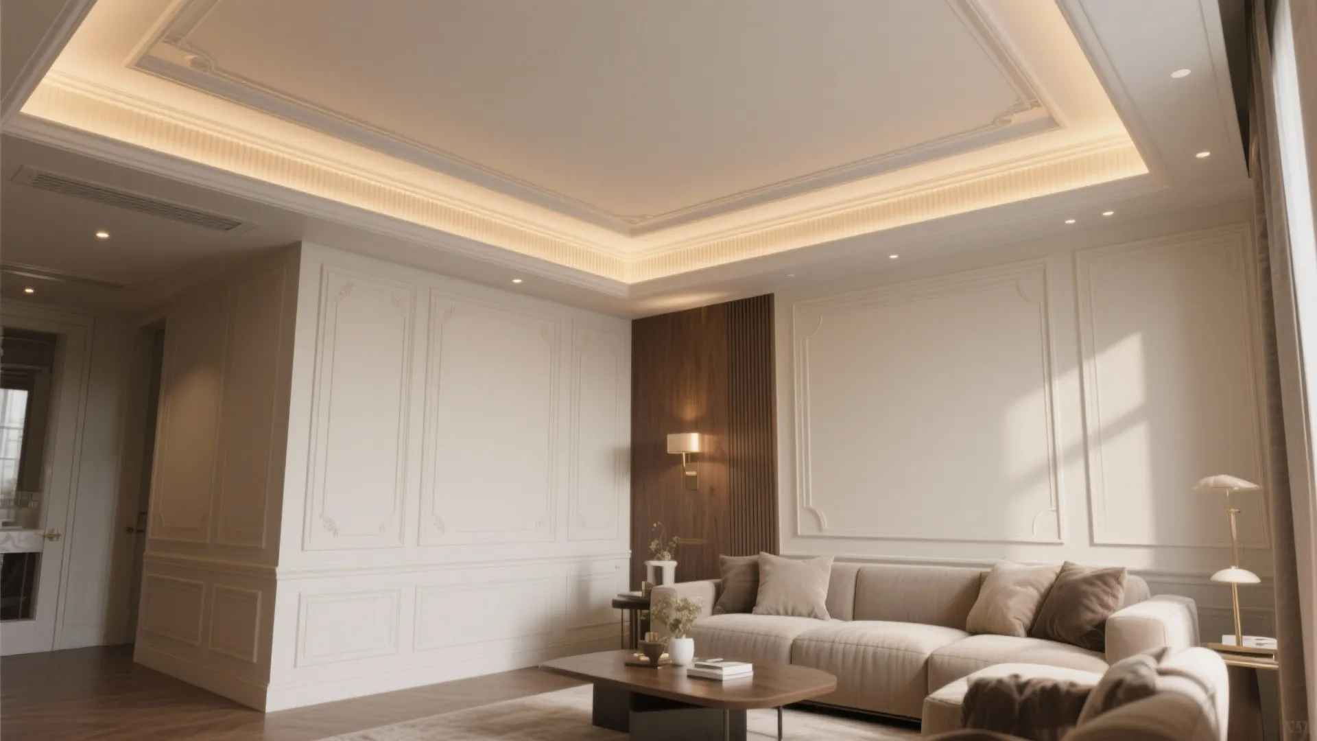 Sculpted Coffers With Hidden Light