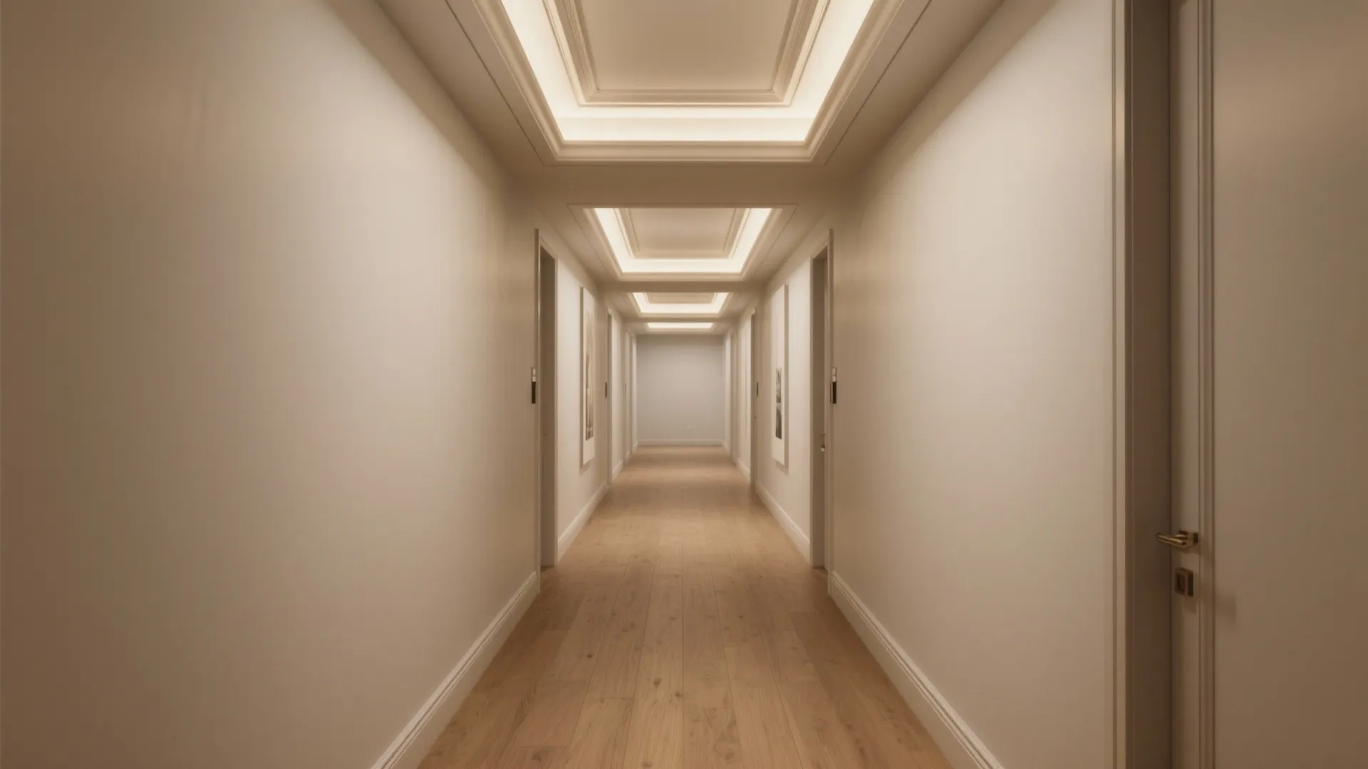 Ceiling accents: coffered details with integrated micro lighting