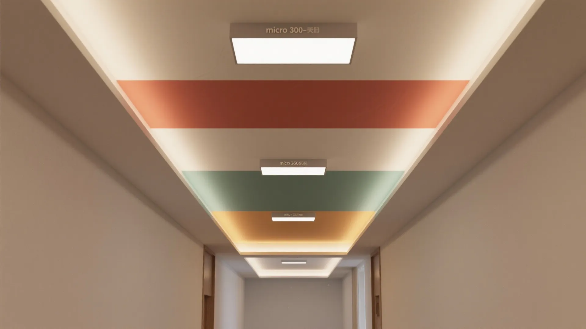 Ceiling Color Blocking and Micro Coffers