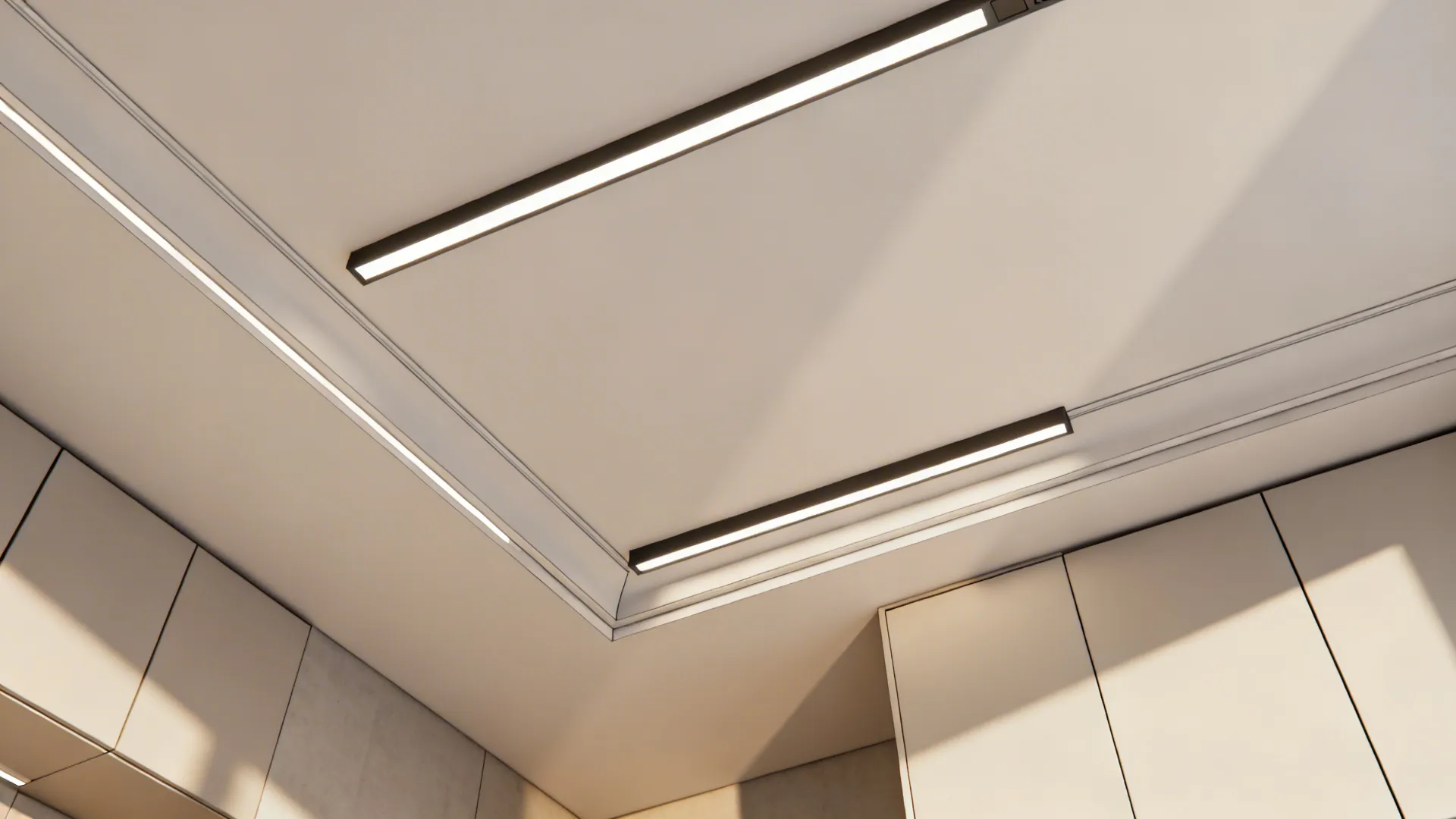 2) Shallow coffer with concealed LED perimeter