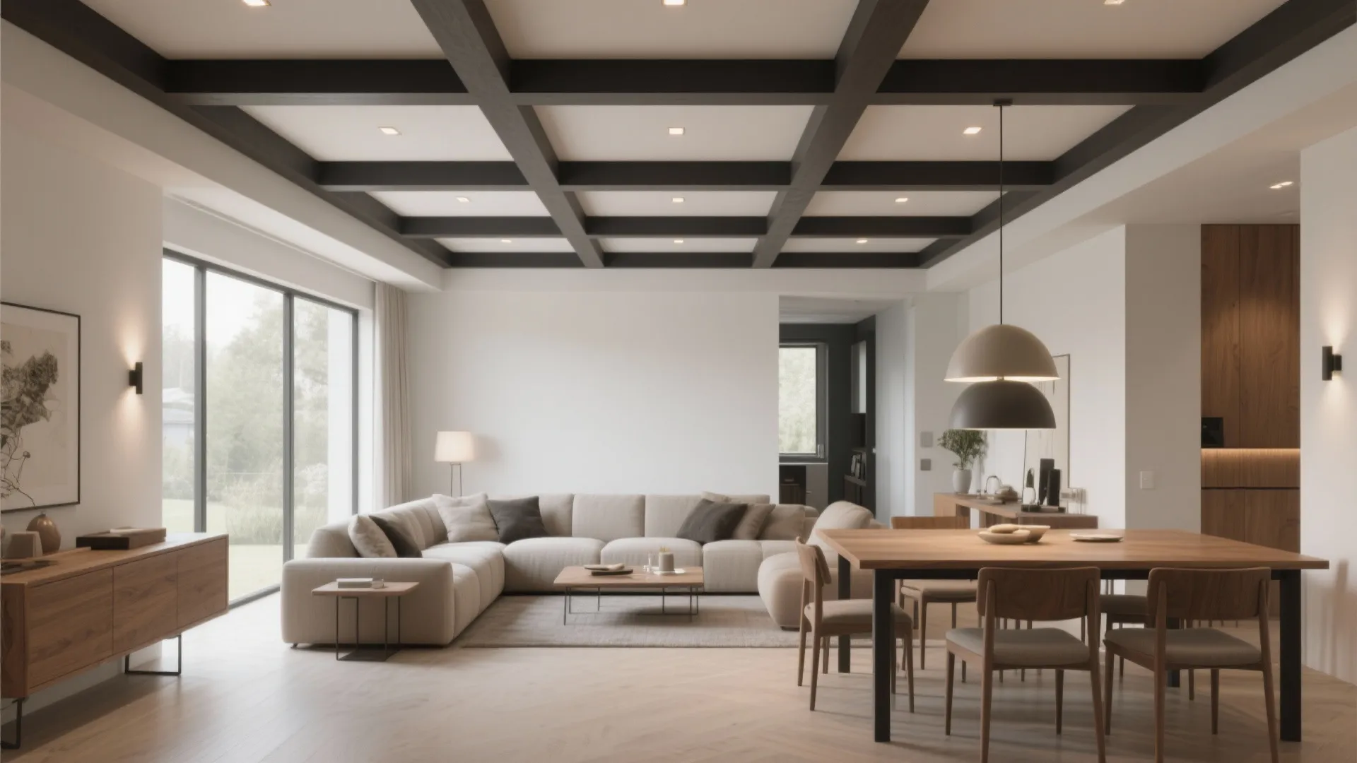 Shallow Coffered Grid: Gentle Zoning Without Walls