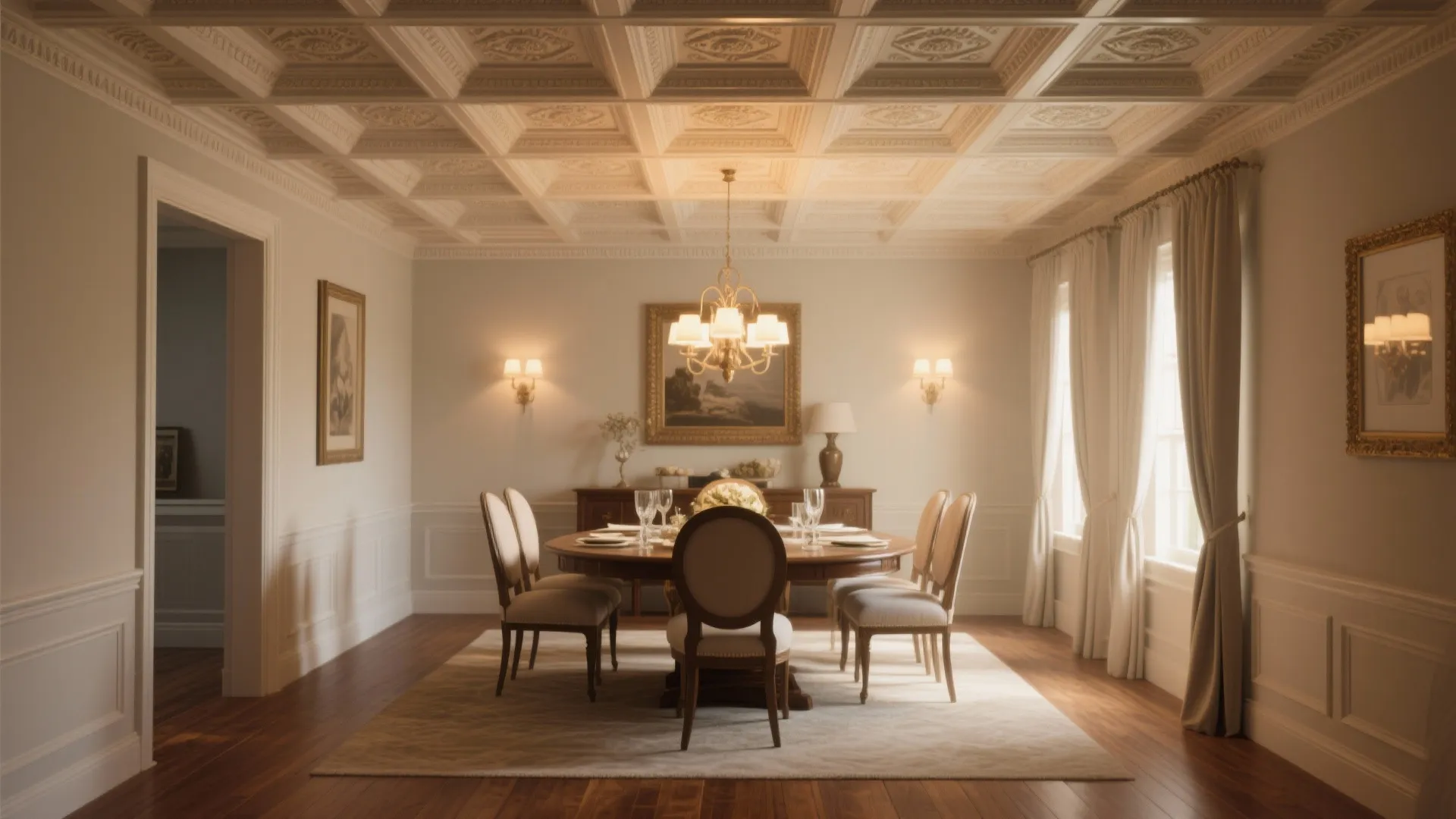 4. Coffered Ceilings