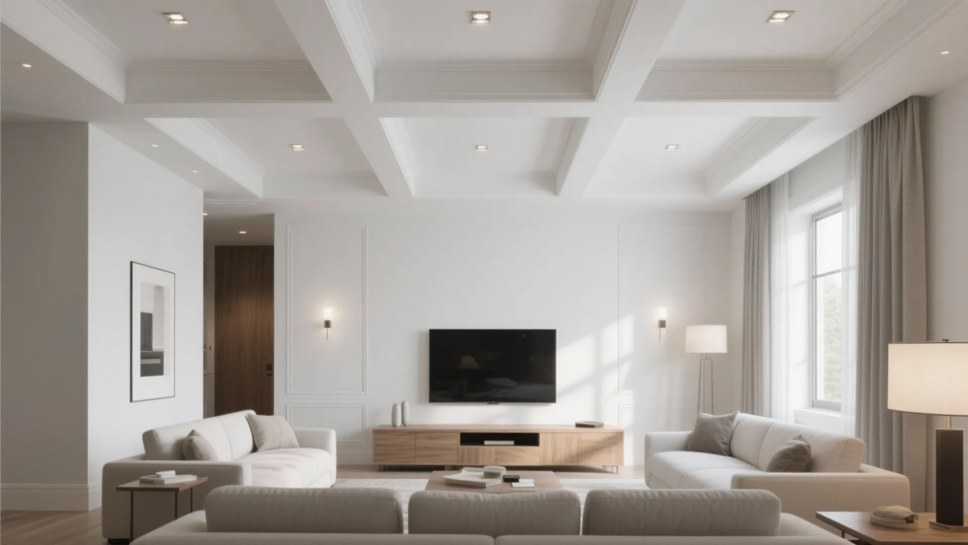 Modern Coffered or Grid Ceiling