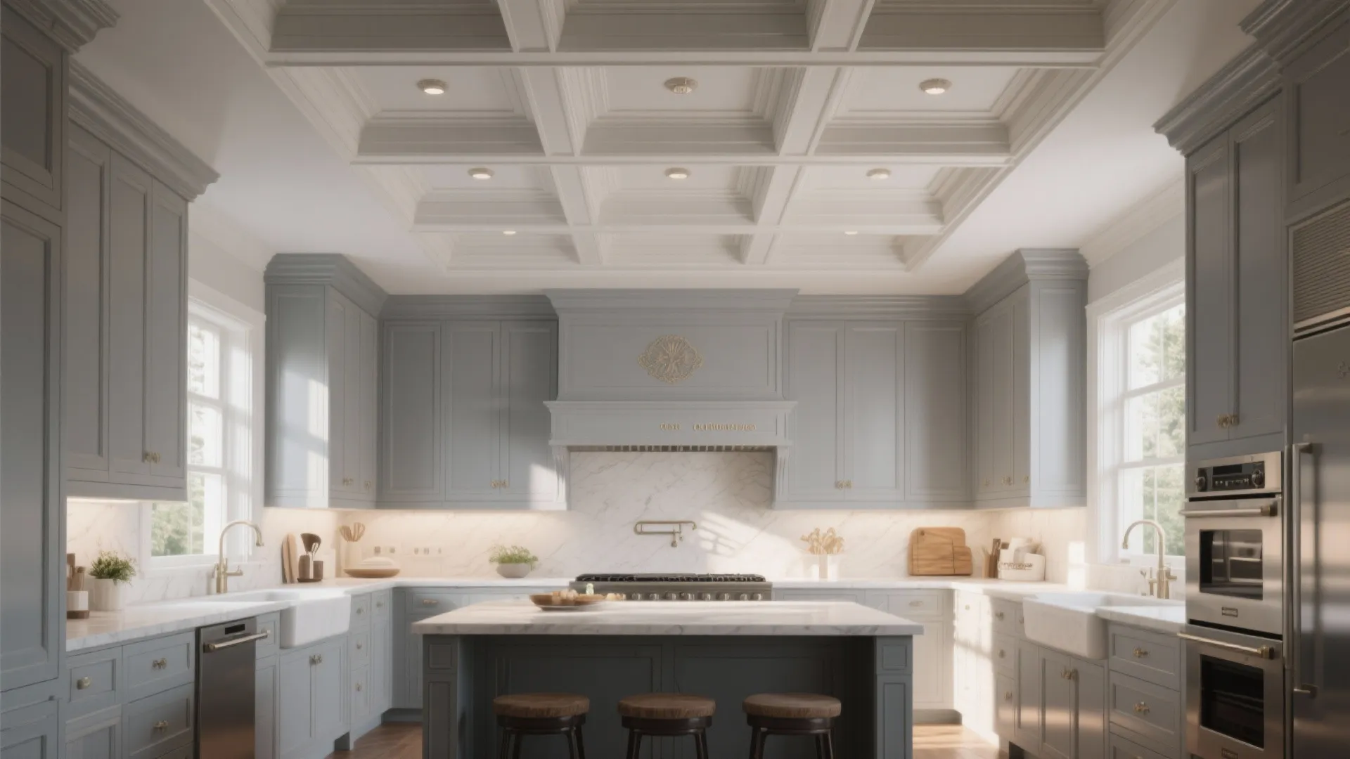 Tip 4: Coffered Ceilings for Elegance