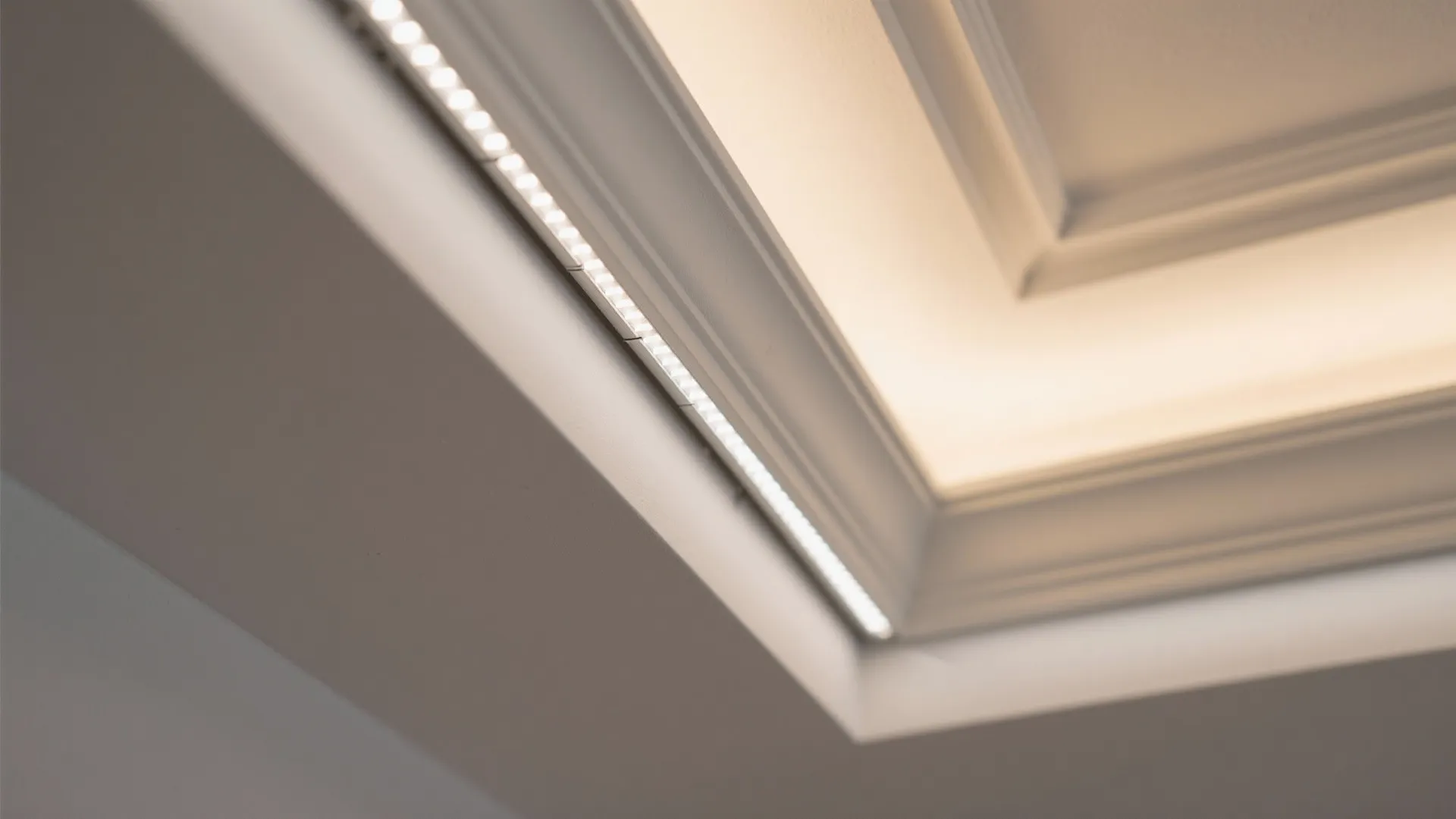 Minimalist Coffered Ceiling with Soft Cove Lighting