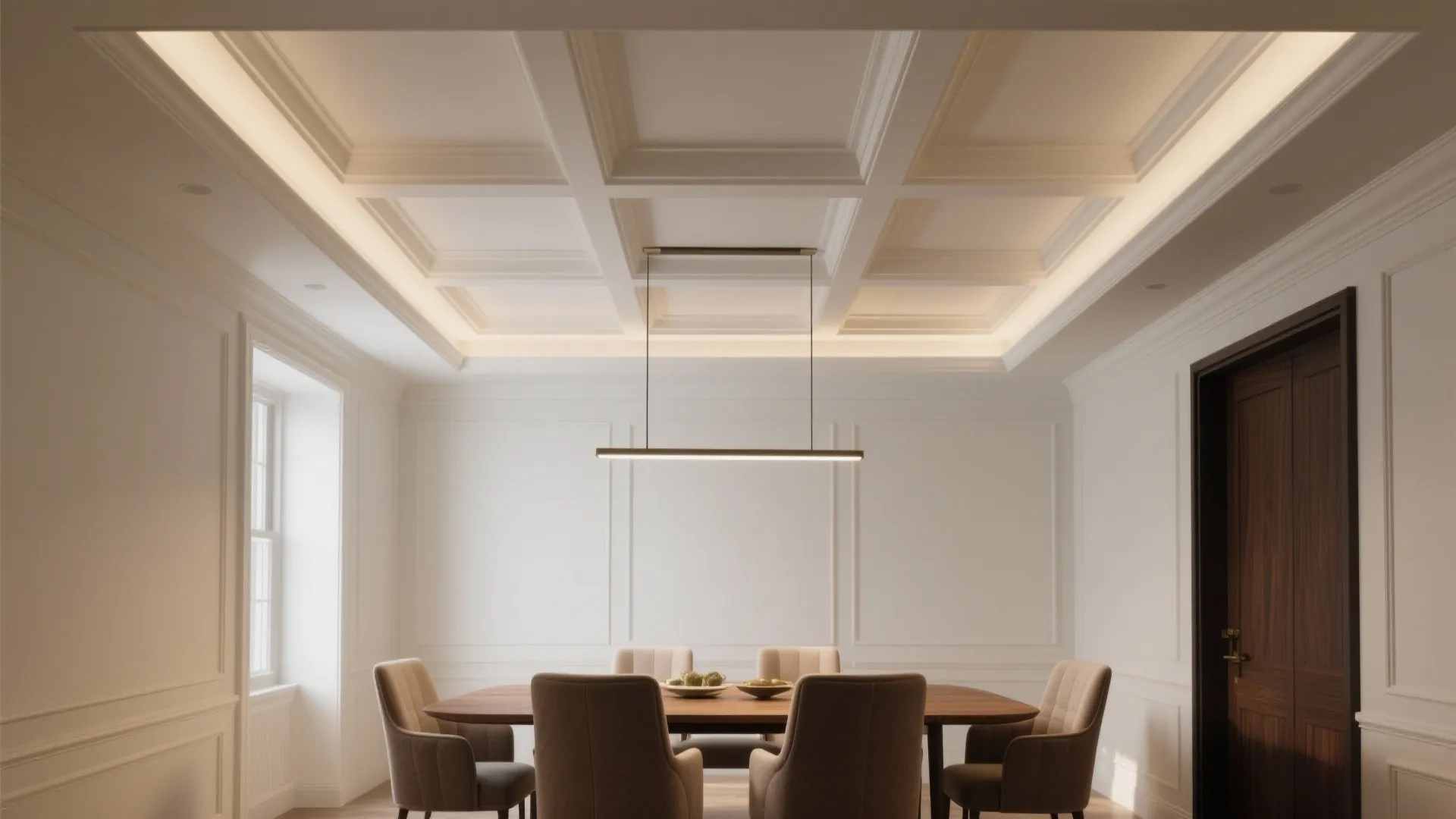 Bold Geometric Coffers for Dramatic Dining