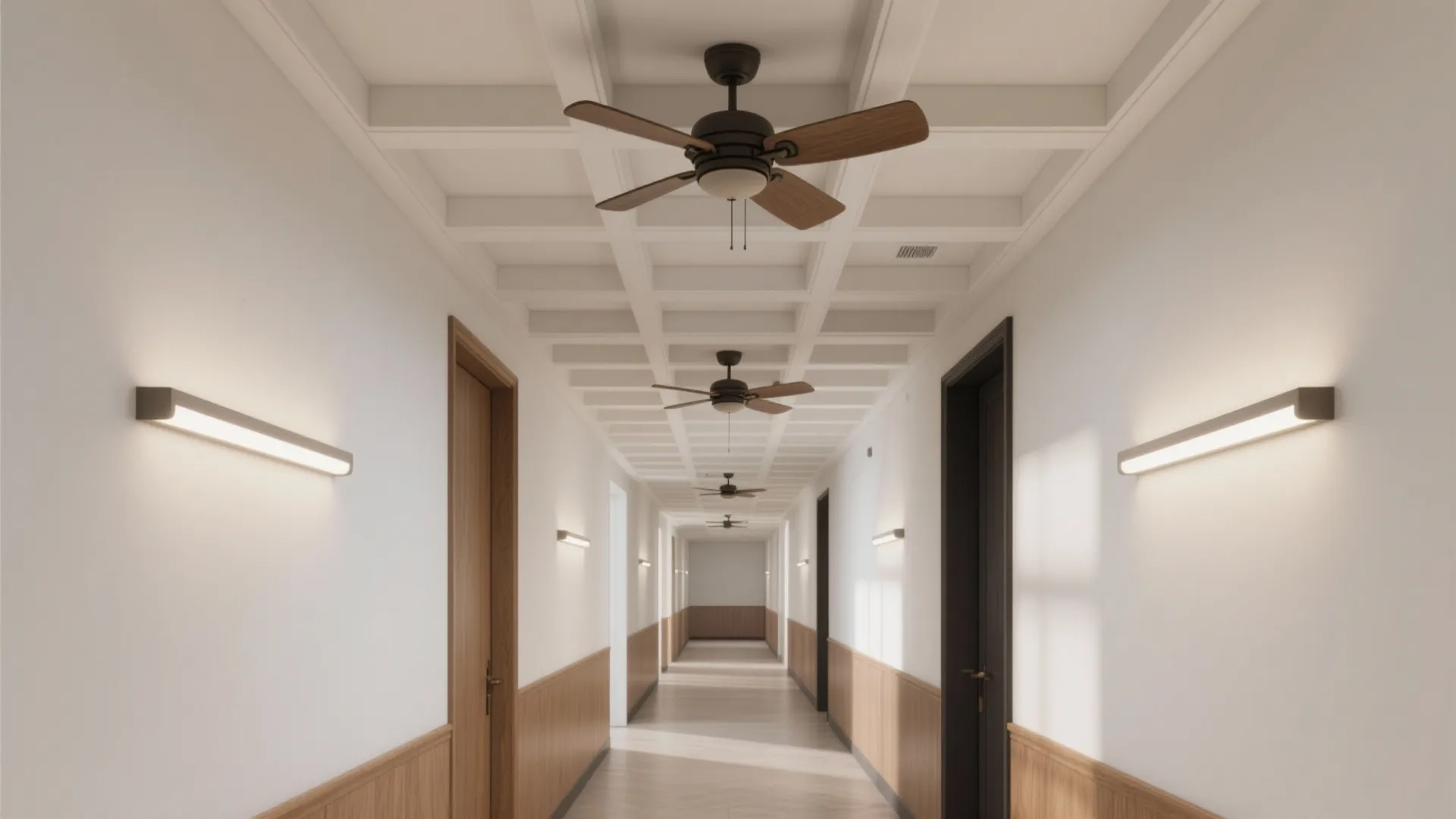 1) Symmetrical Coffered Grid to Balance Two Fans