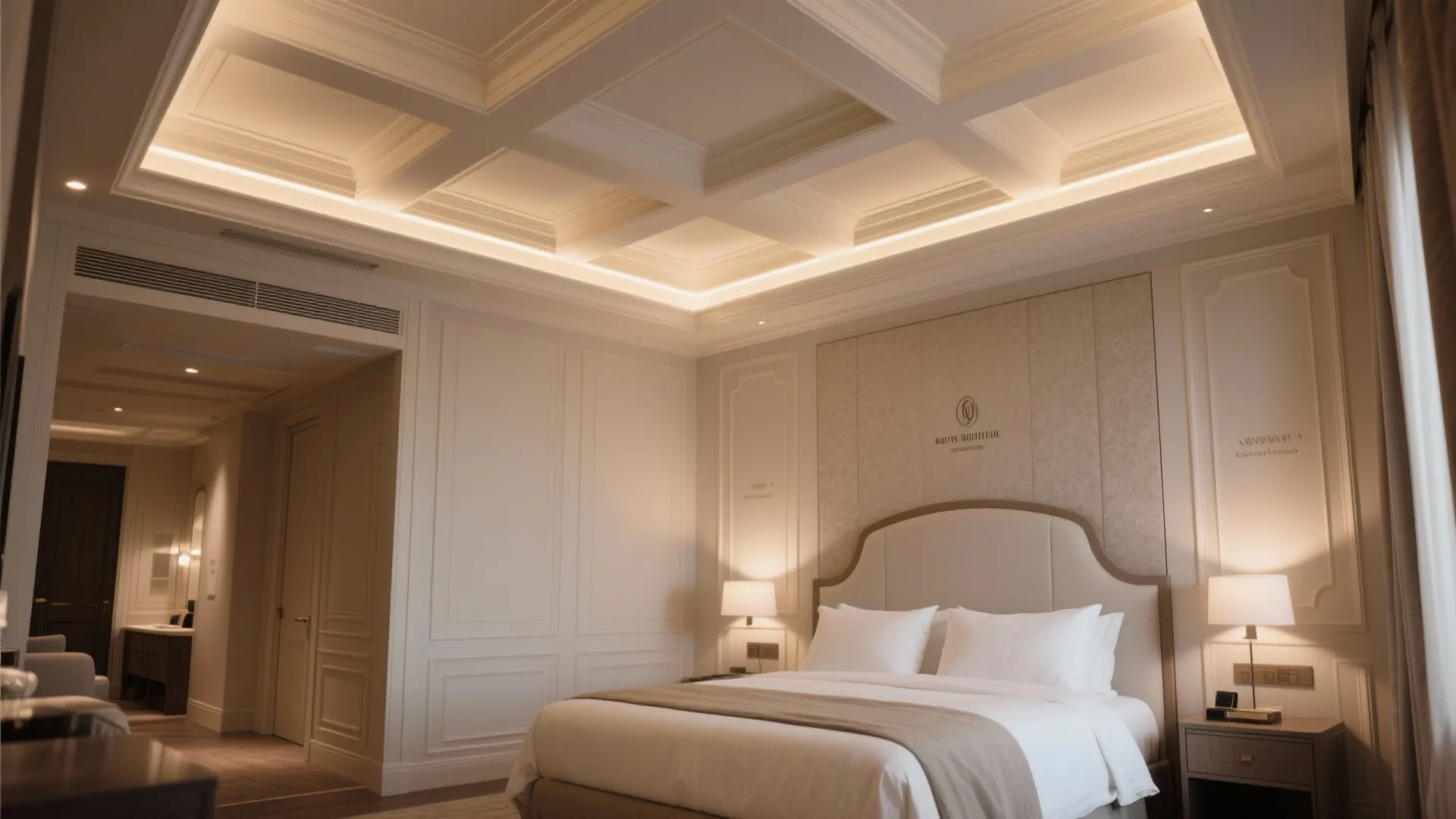 Coffered Ceiling with LED Accents