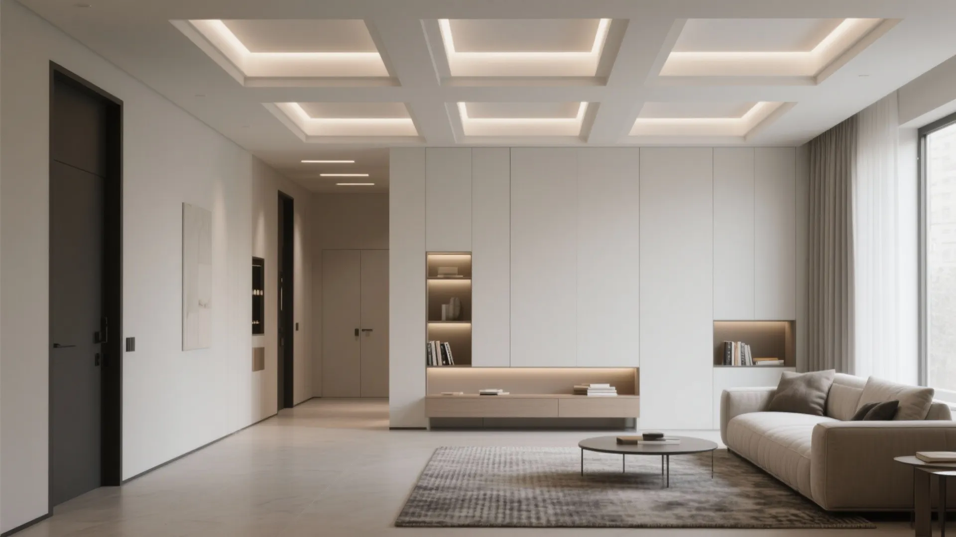 Statement Coffered Ceiling with LED