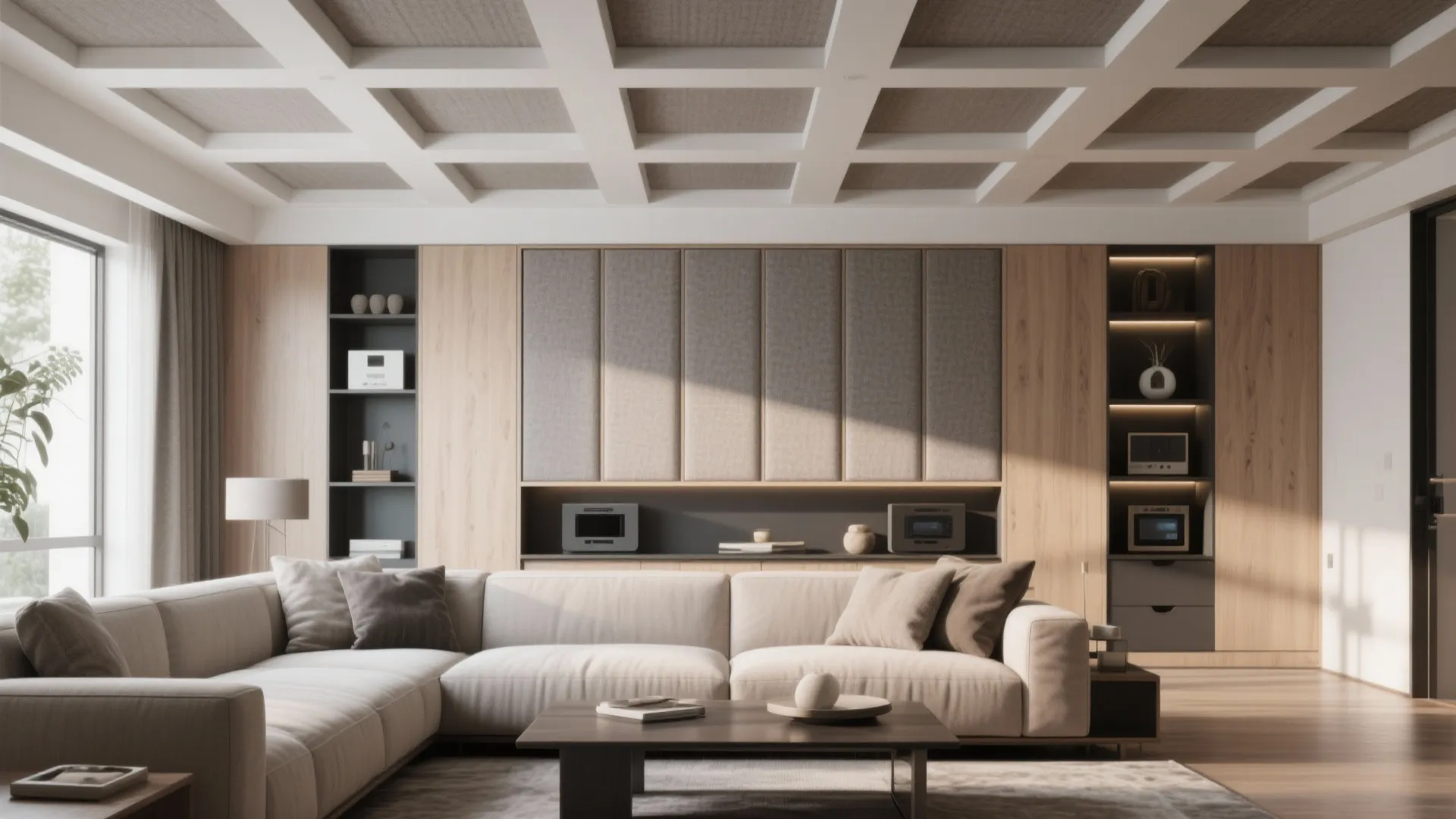 5. Acoustic Panels, Coffers, and Integrated Storage