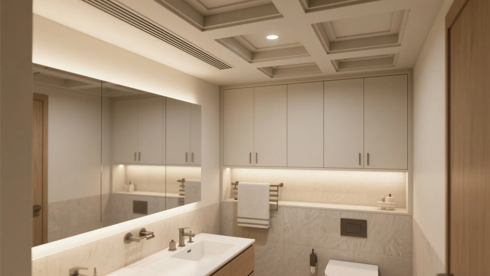 Coffered and Shallow Bulkheads for Hidden Storage