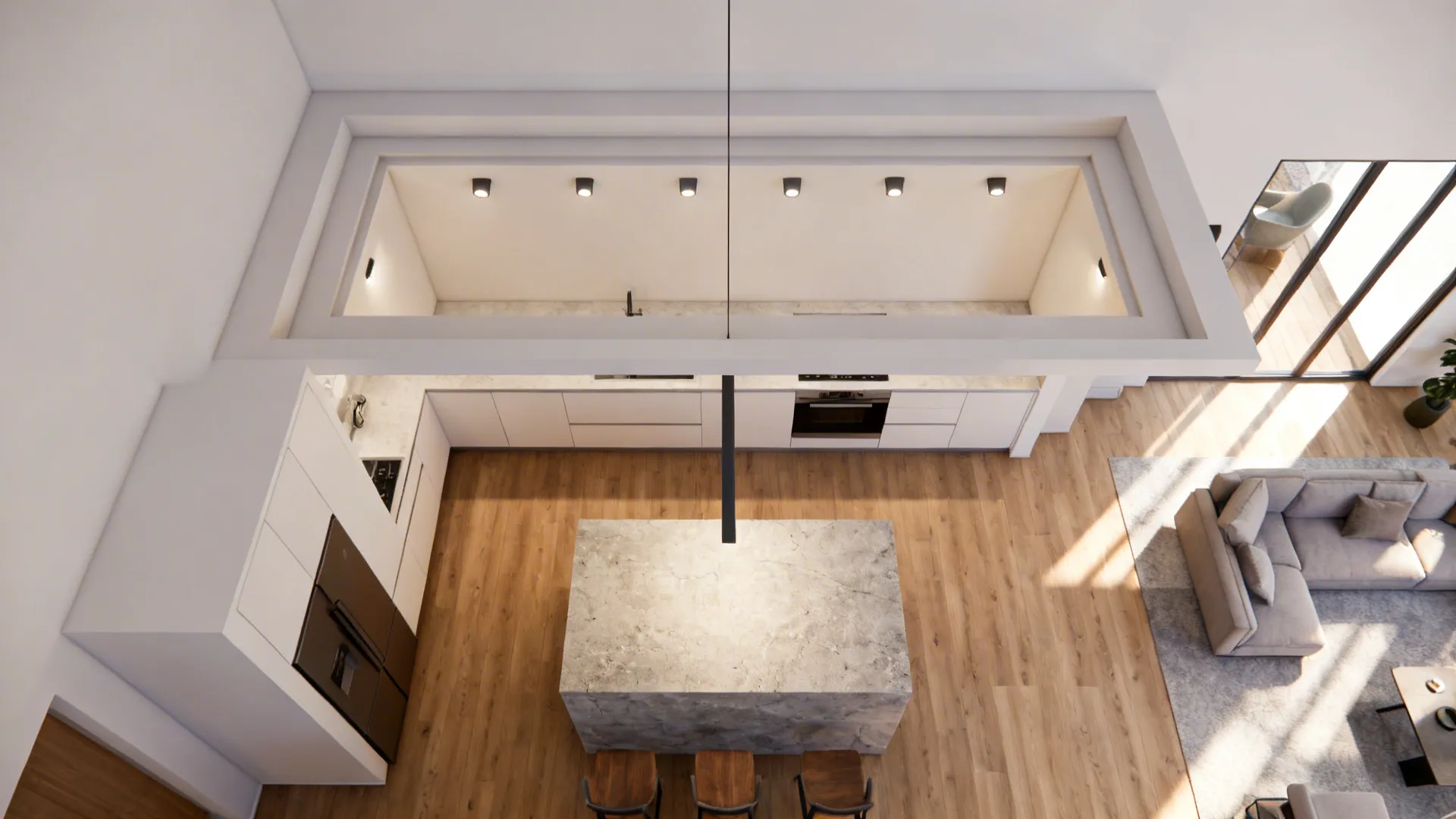 Central Coffered Canopy over the Island