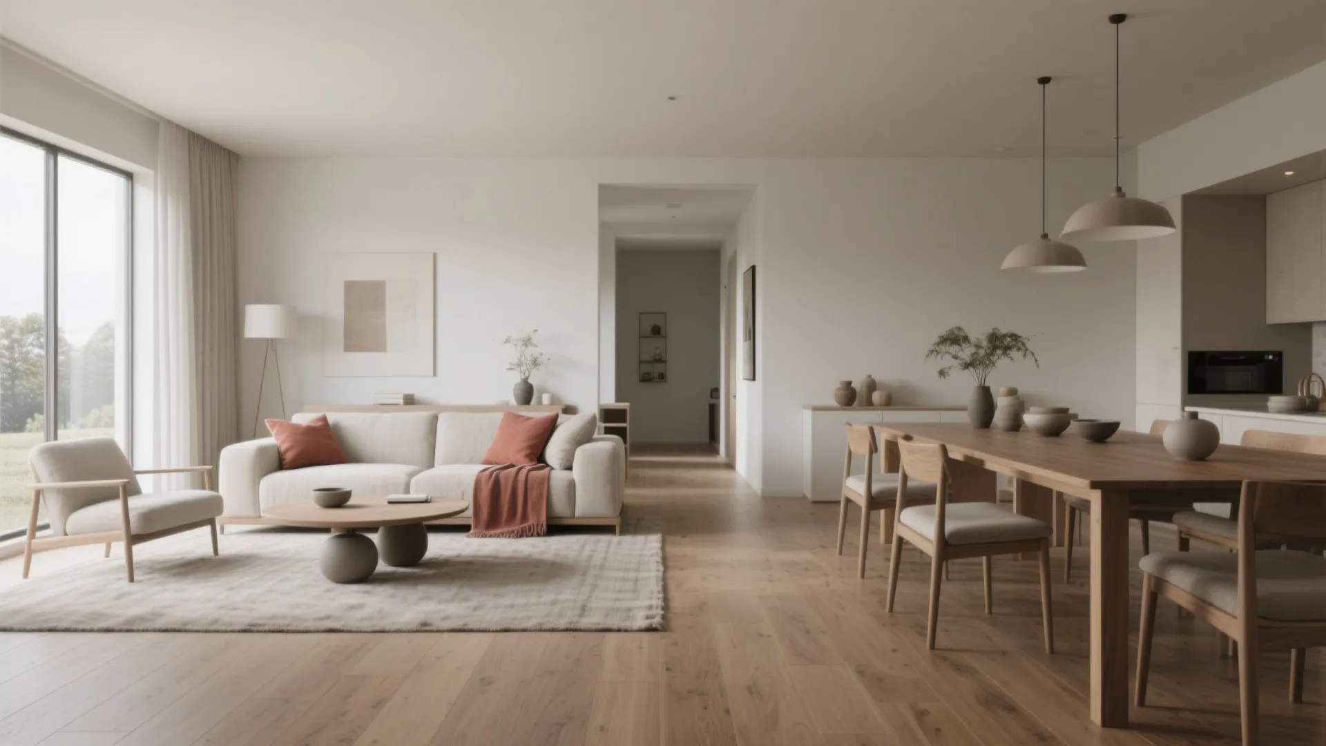 5. Visual continuity: color, flooring and scaled furniture